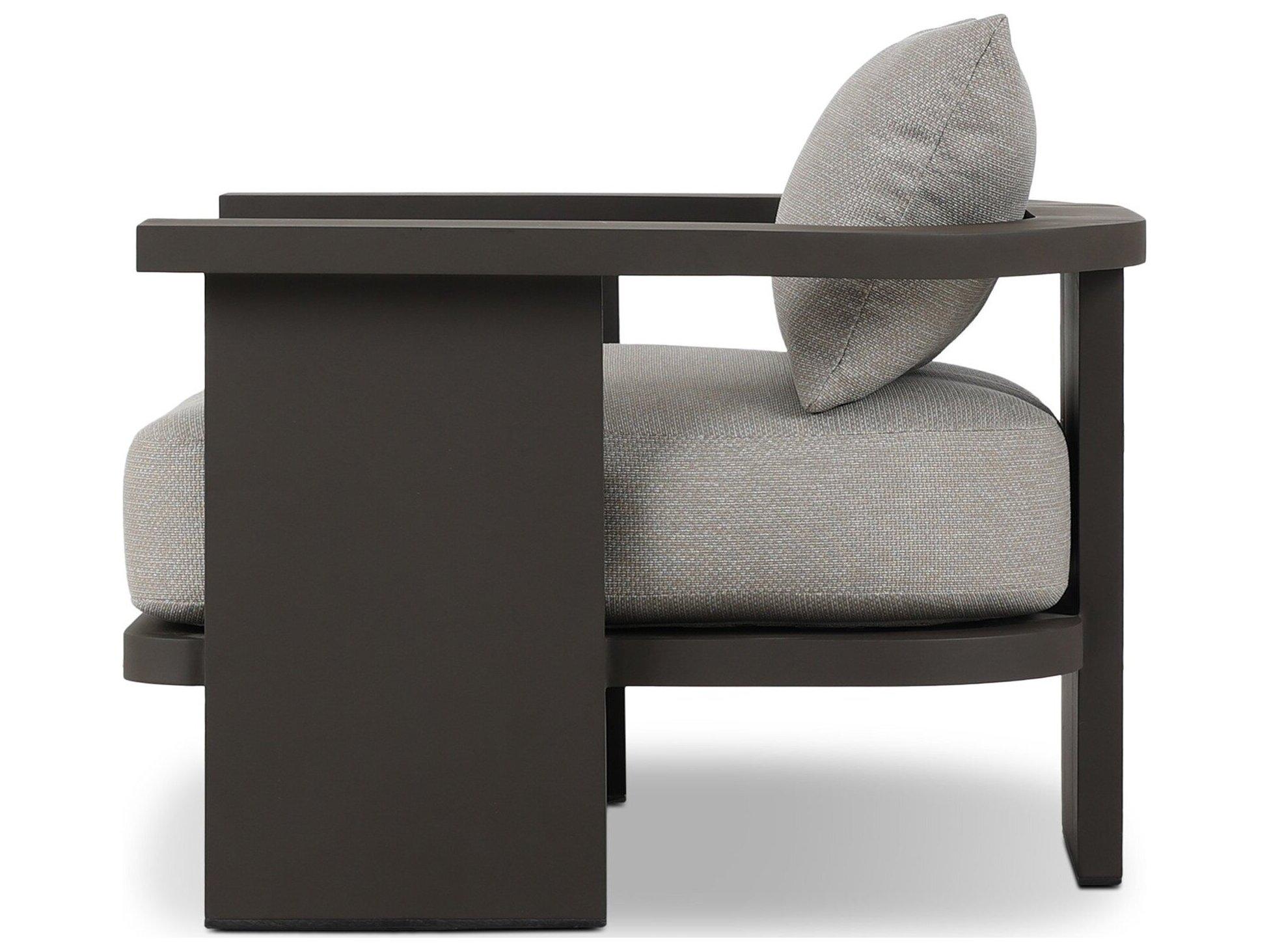 Four Hands Outdoor Solano Tahana Bronze Aluminum Cushion Lounge Chair in Casa Grey