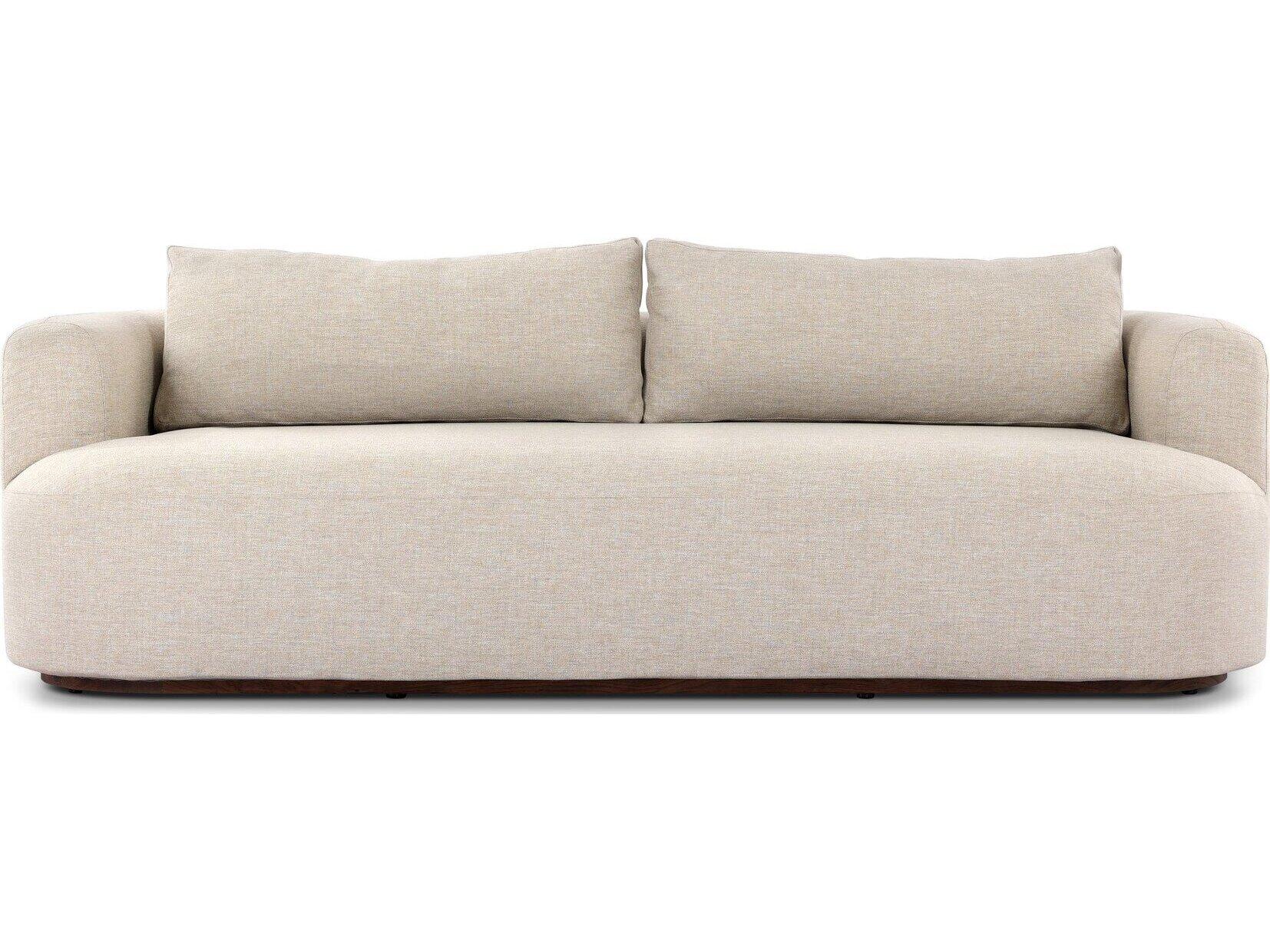 Four Hands Outdoor Garwood Lavine Teak Cushion Sofa in Alessi Buff