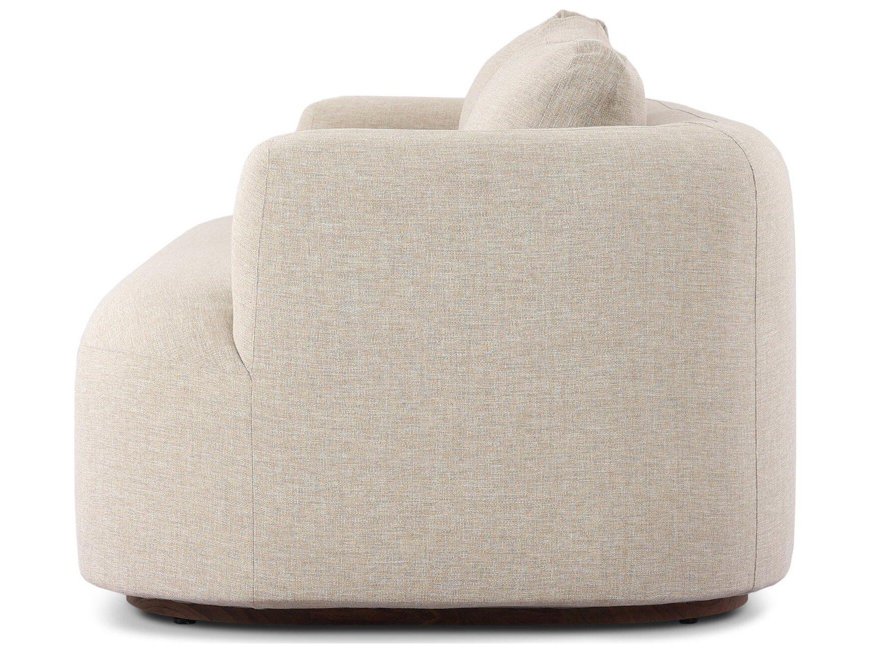 Four Hands Outdoor Garwood Lavine Teak Cushion Sofa in Alessi Buff