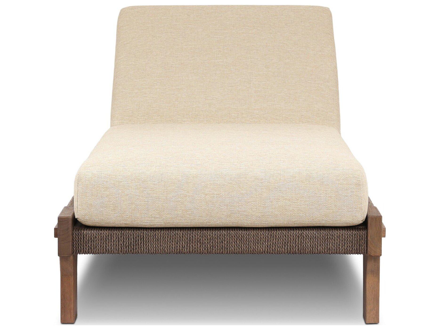 Four Hands Outdoor Duvall Moxie Teak Cushion Chaise Lounge