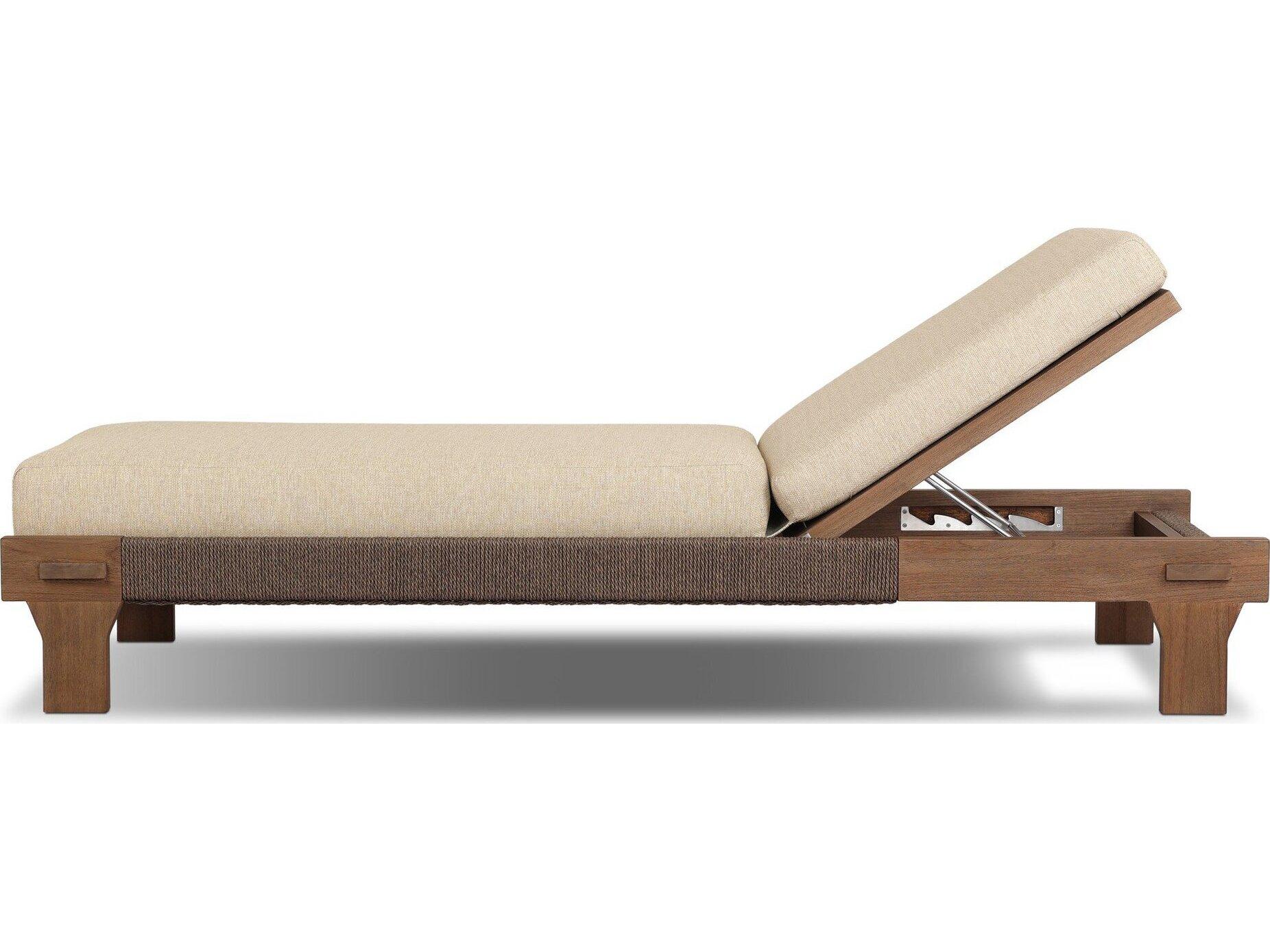 Four Hands Outdoor Duvall Moxie Teak Cushion Chaise Lounge