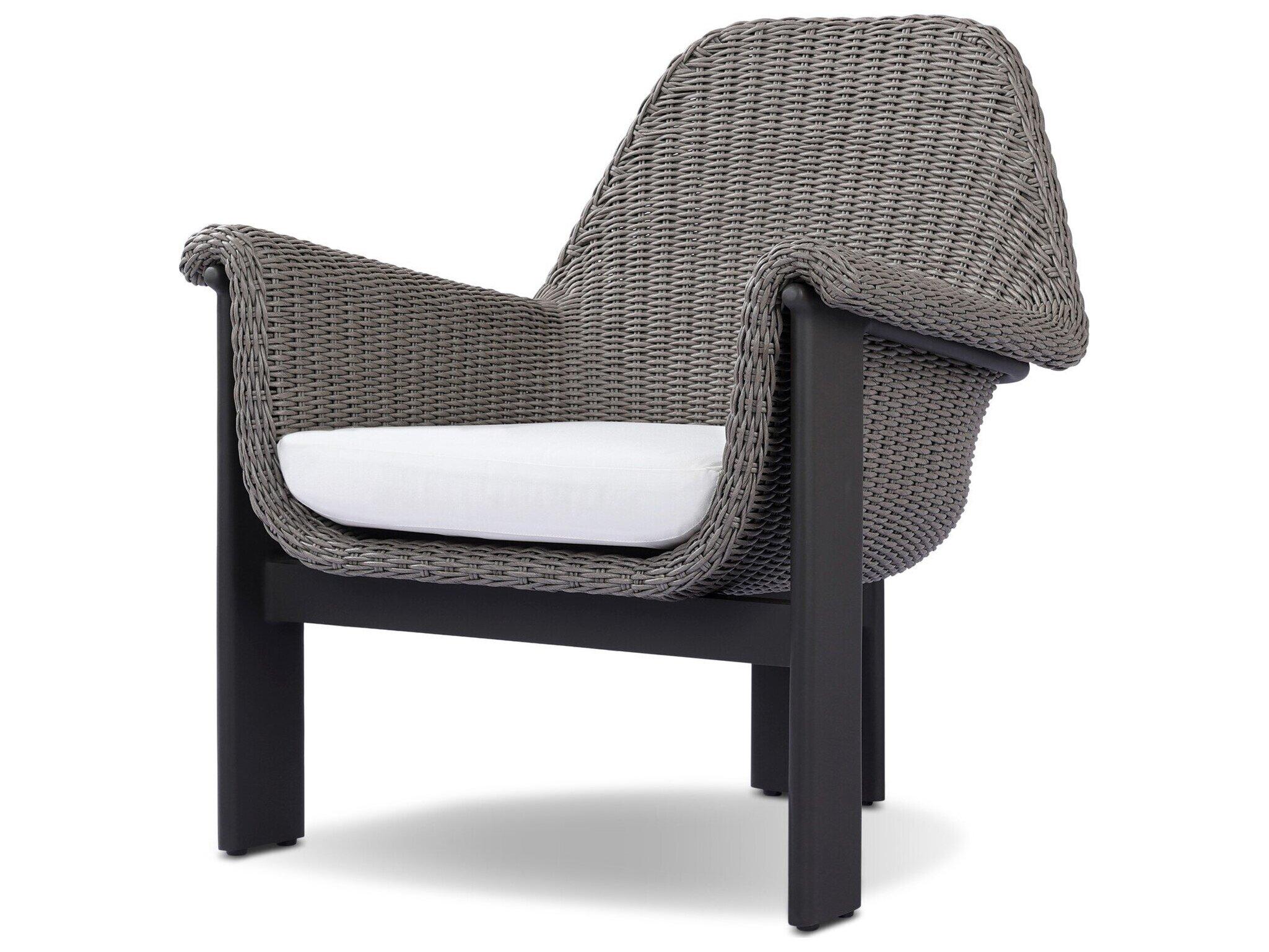 Four Hands Outdoor Garwood Santoro Aluminum Wicker Lounge Chair in Vintage Taupe