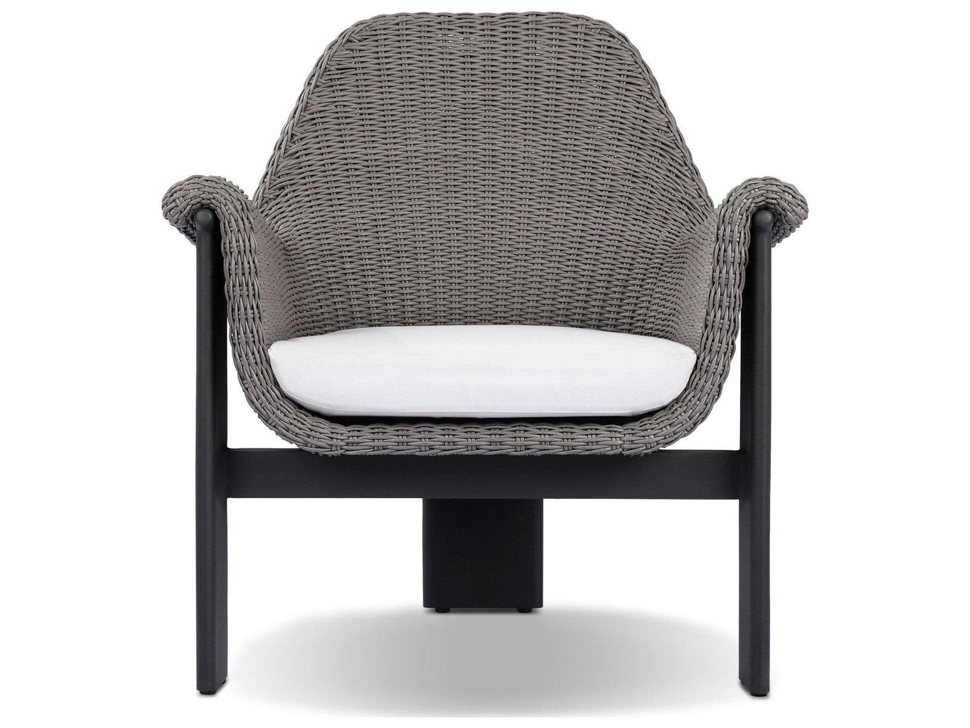 Four Hands Outdoor Garwood Santoro Aluminum Wicker Lounge Chair in Vintage Taupe