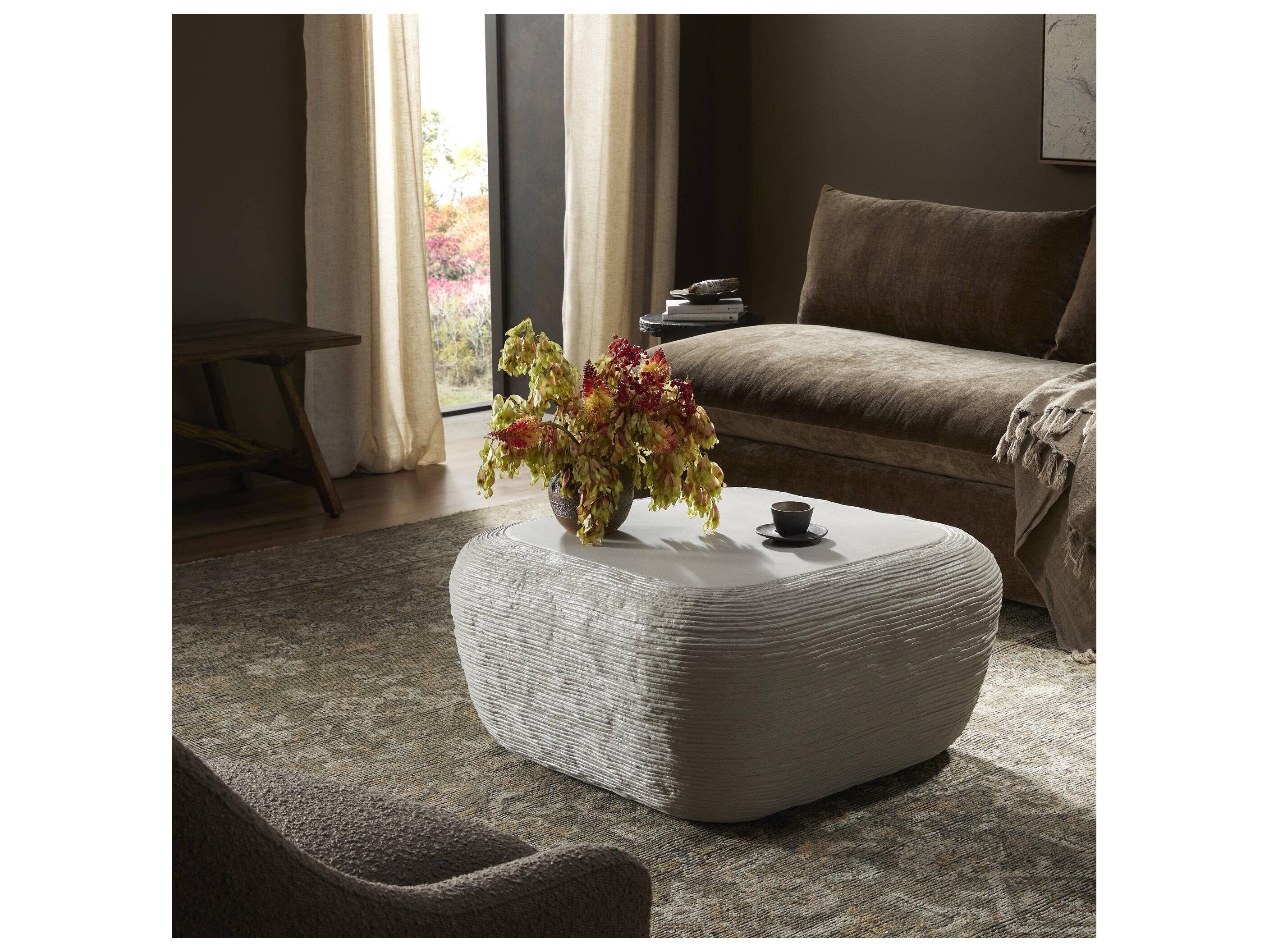 Four Hands Outdoor Thayer Smooth Lunar Concrete Round Coffee Table