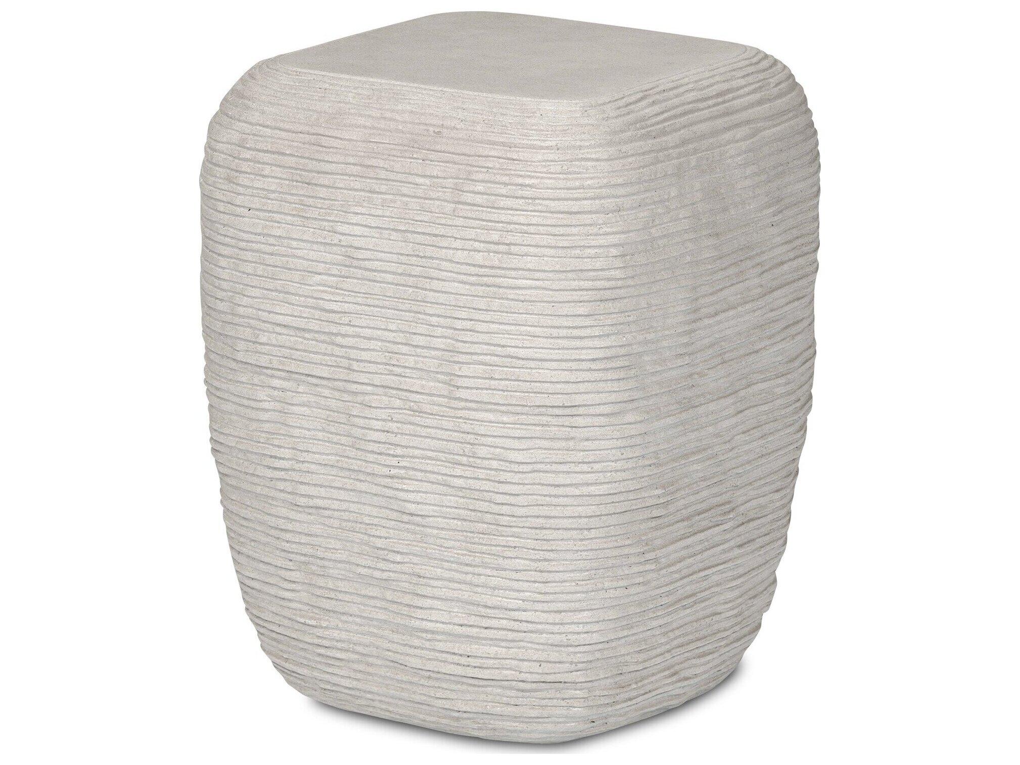 Four Hands Outdoor Thayer Smooth Lunar Concrete Square End Table