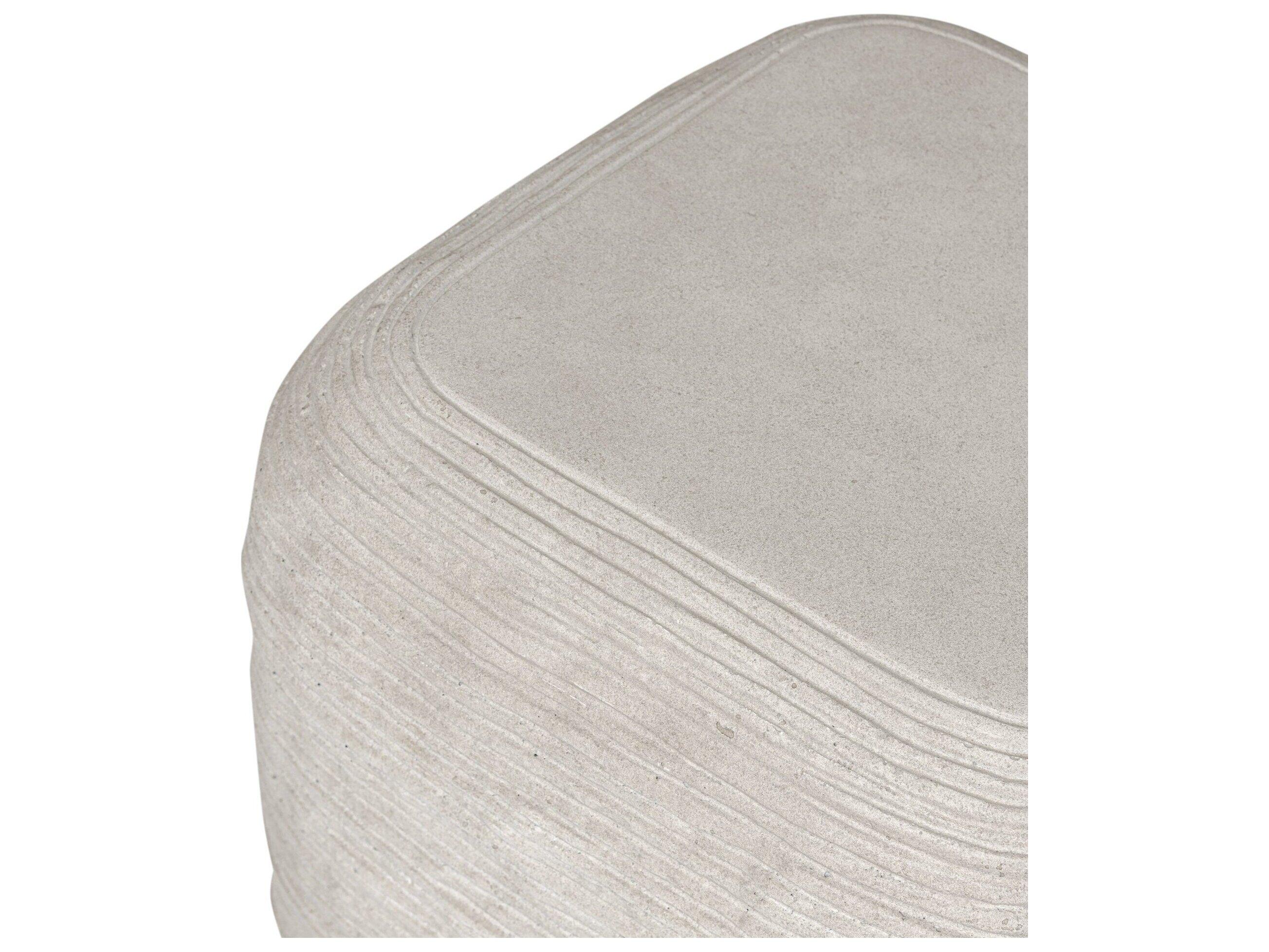 Four Hands Outdoor Thayer Smooth Lunar Concrete Square End Table