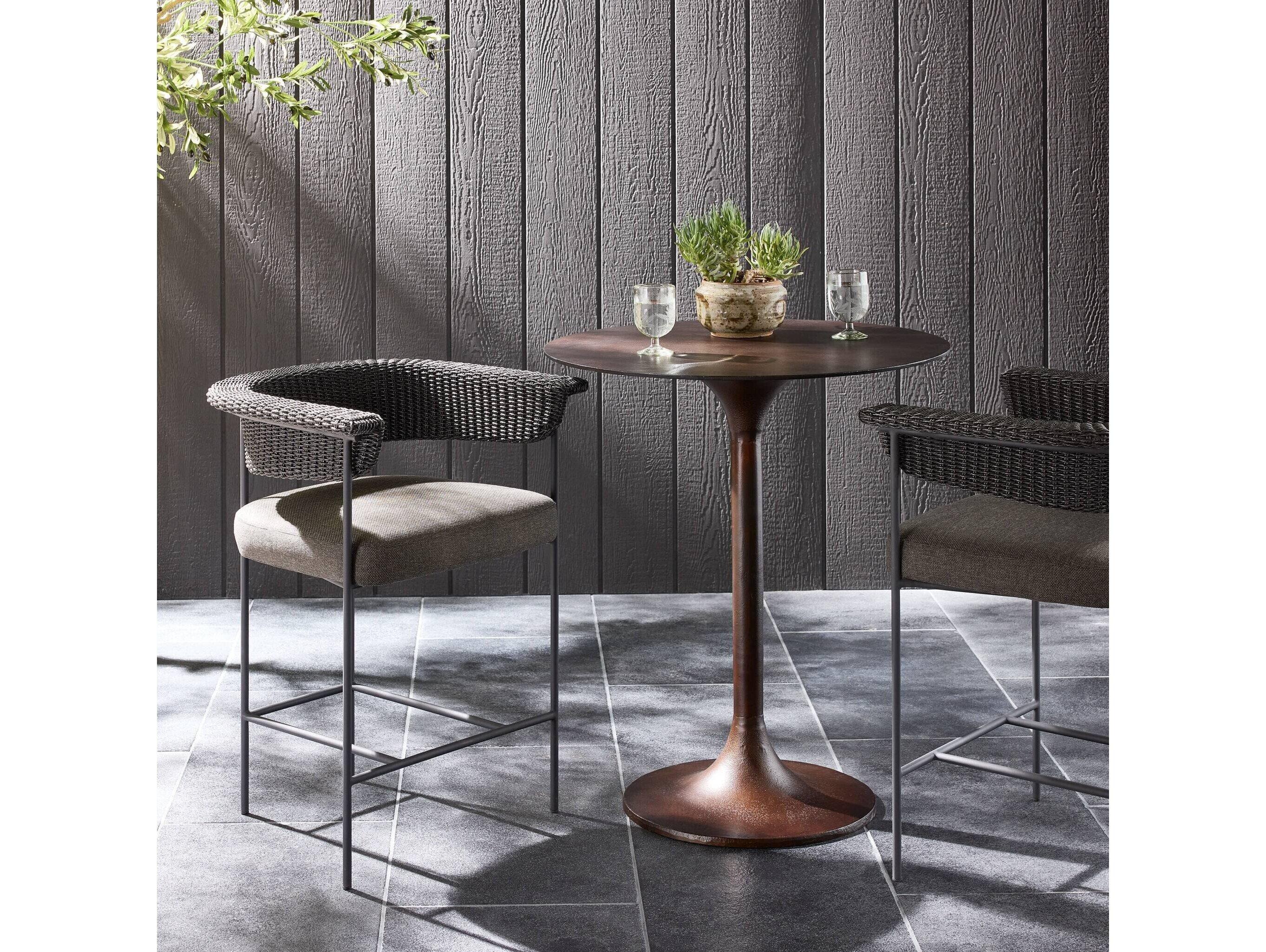 Four Hands Outdoor Carrie Outdoor Stool Ellor Black