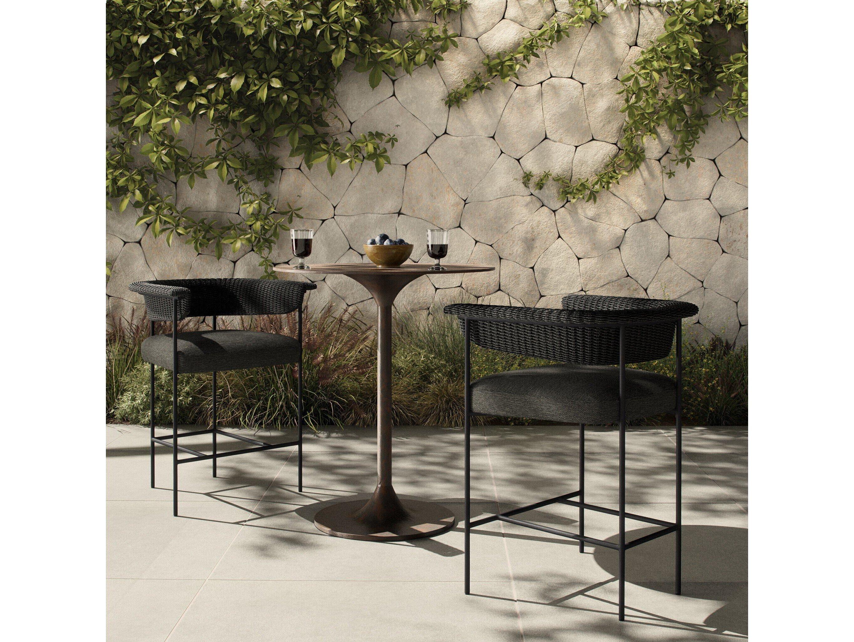 Four Hands Outdoor Carrie Outdoor Stool Ellor Black