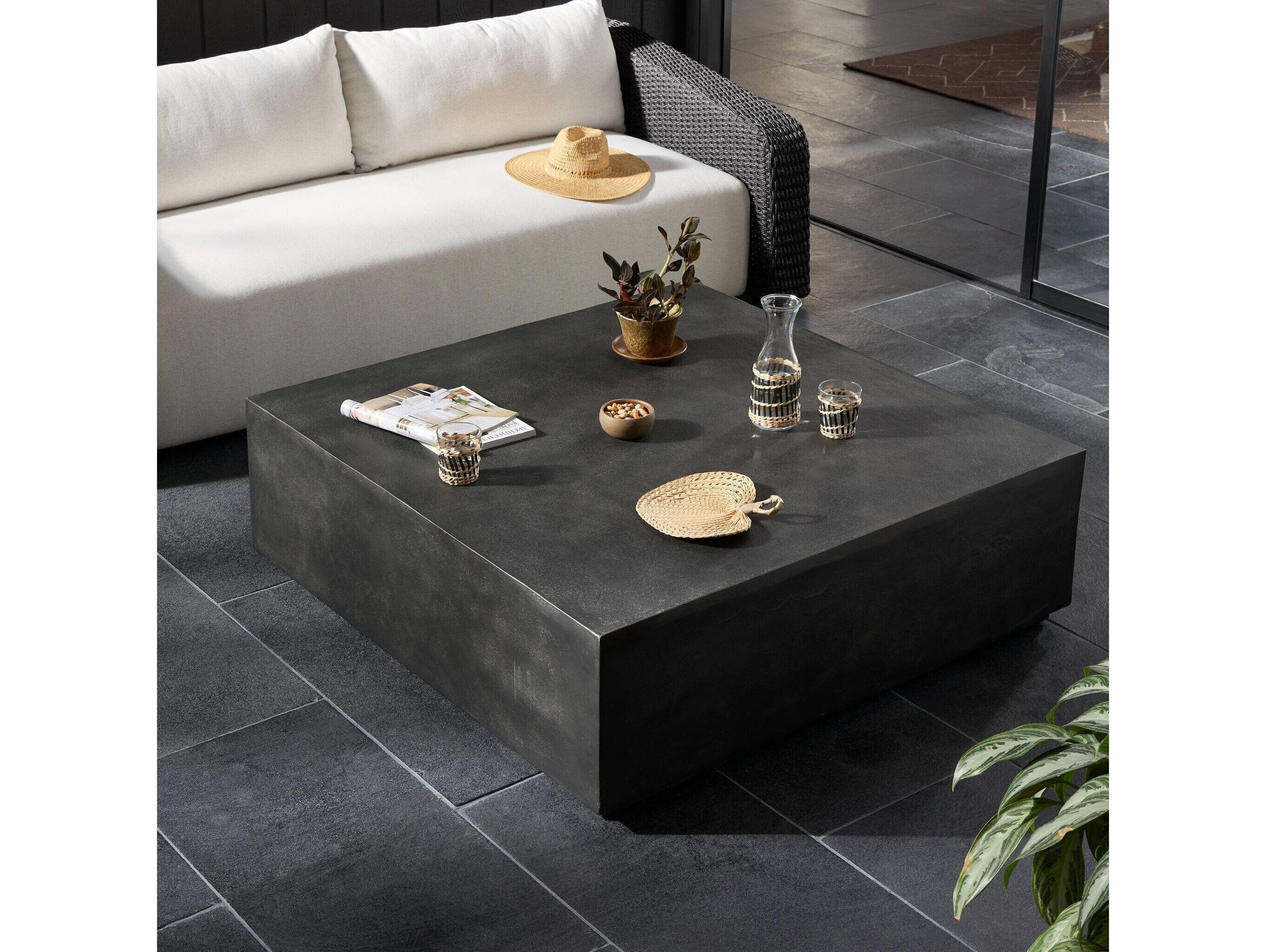 Four Hands Outdoor Graso Outdoor Square Coffee Table Aged Grey