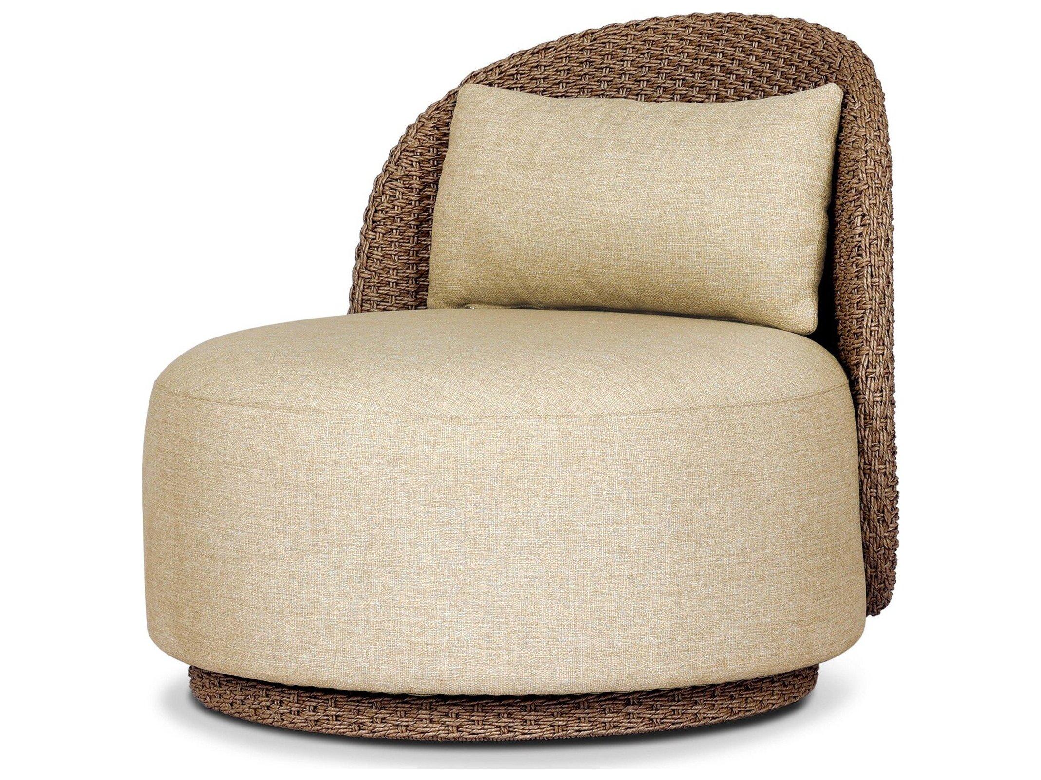 Four Hands Outdoor Quaid Outdoor Woven Swivel Chair Alessi Buff