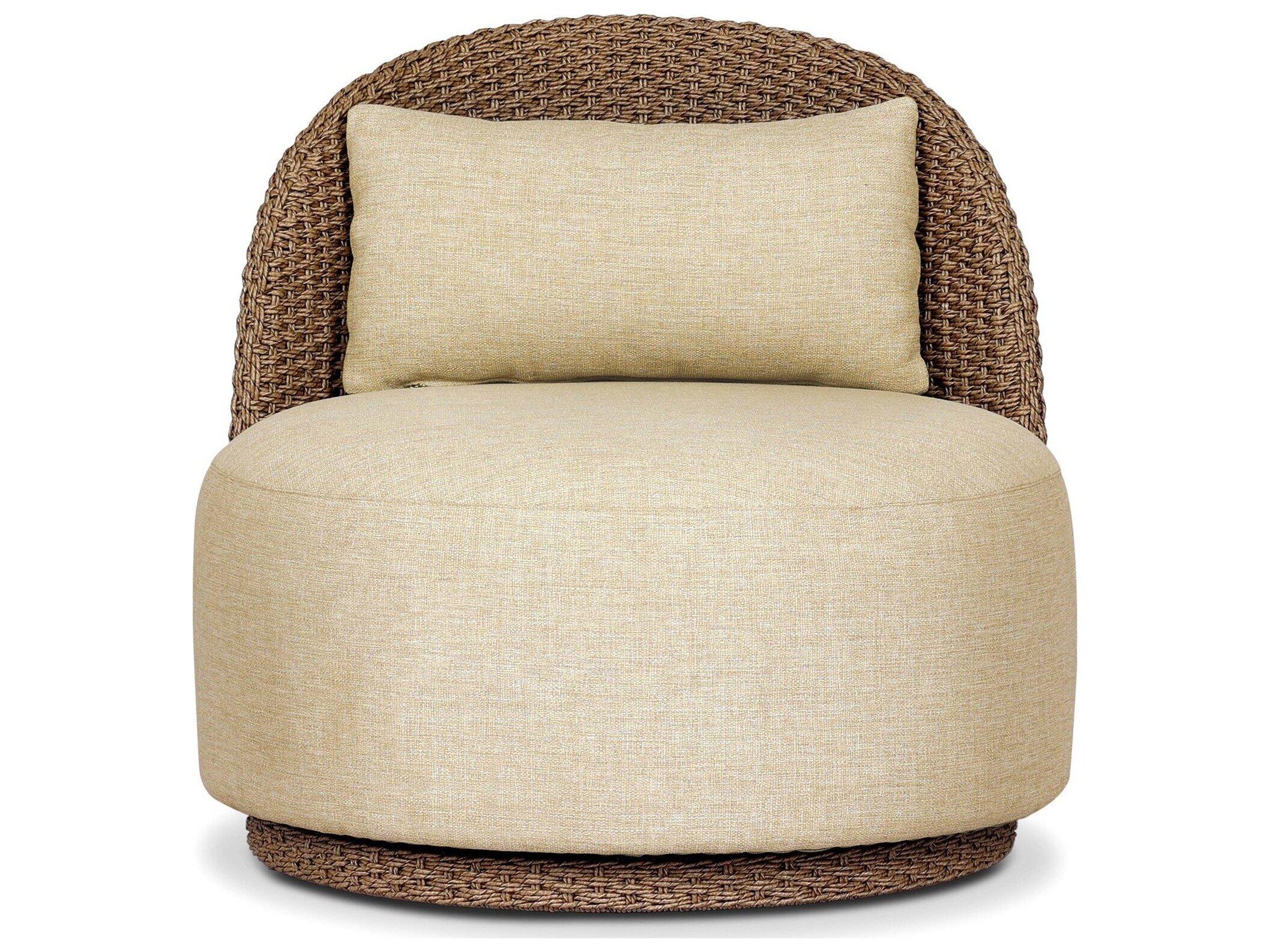 Four Hands Outdoor Quaid Outdoor Woven Swivel Chair Alessi Buff