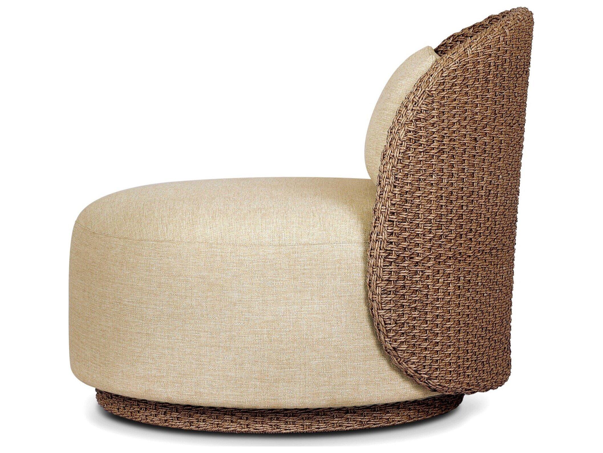 Four Hands Outdoor Quaid Outdoor Woven Swivel Chair Alessi Buff