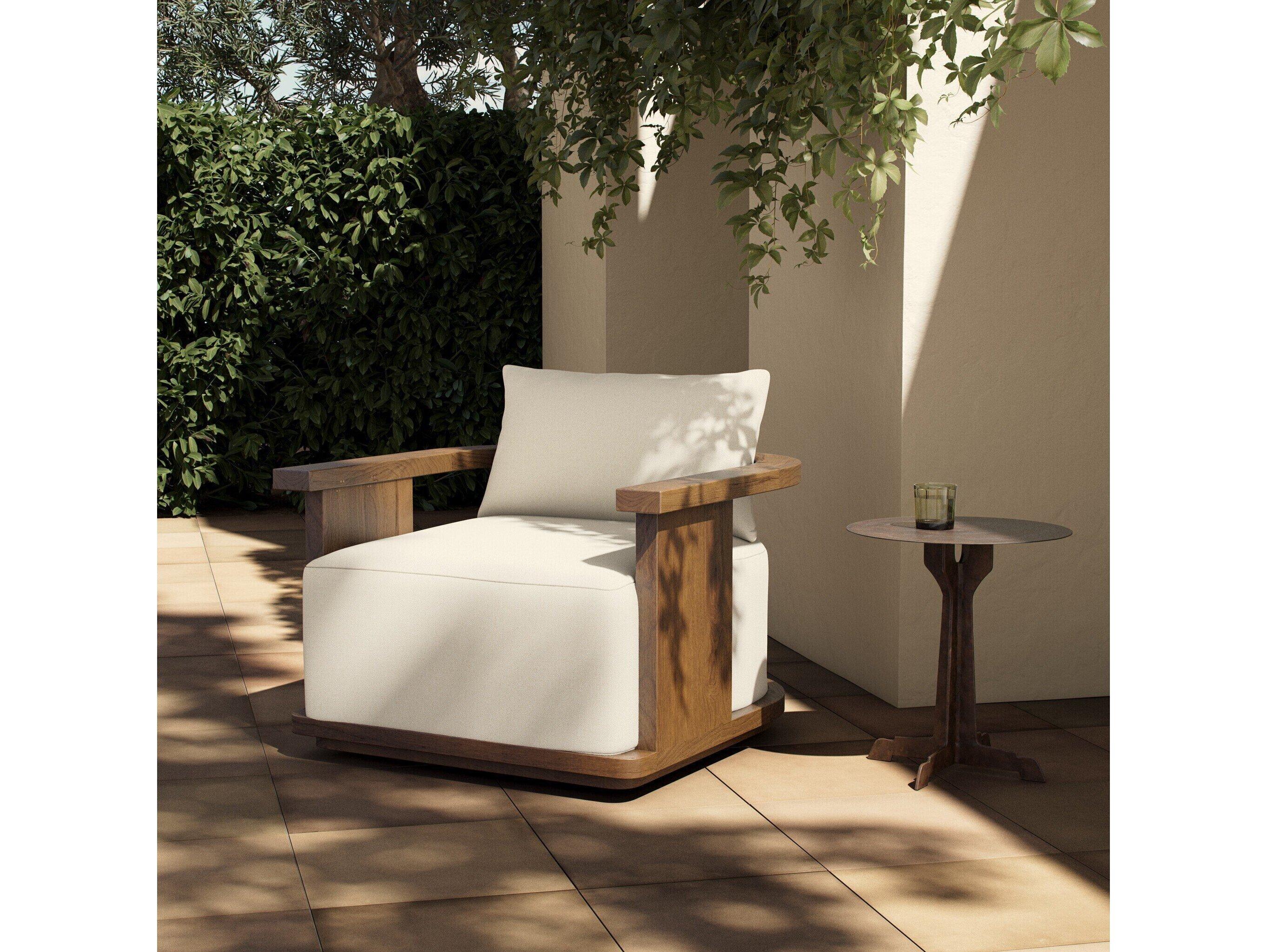 Four Hands Outdoor Tahana Outdoor Swivel Chair Alessi Linen