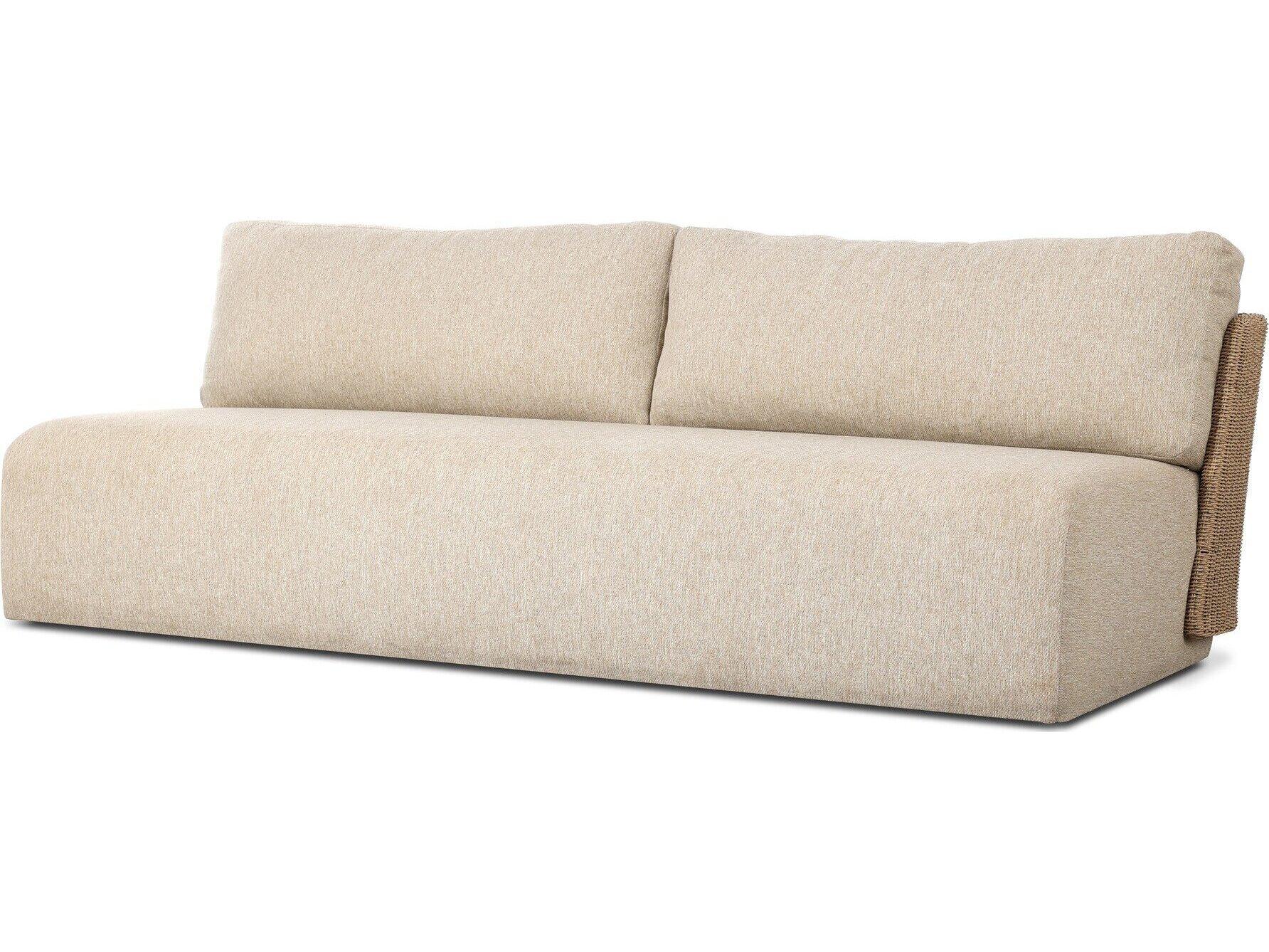 Four Hands Outdoor Sicilia Outdoor Woven Sofa Concha Beige