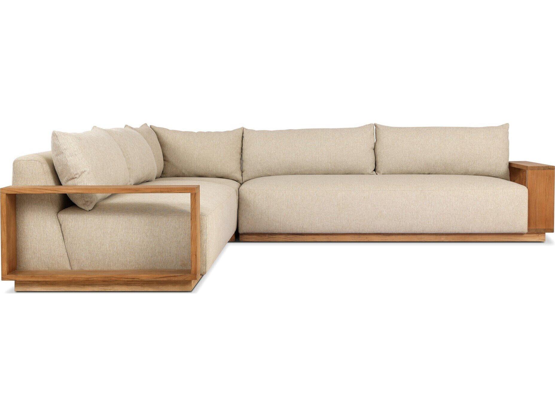 Four Hands Outdoor Branford Outdoor 3 Pc Sectional Ellor Beige