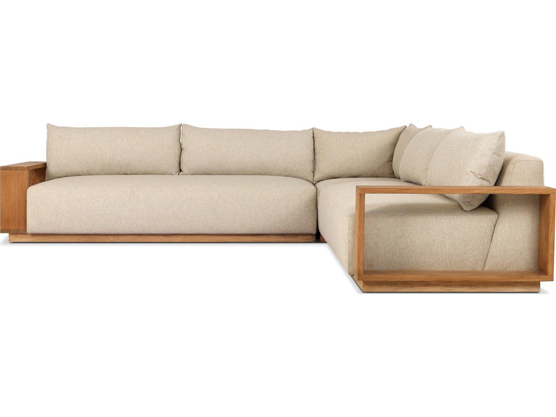 Four Hands Outdoor Branford Outdoor 3 Pc Sectional Ellor Beige