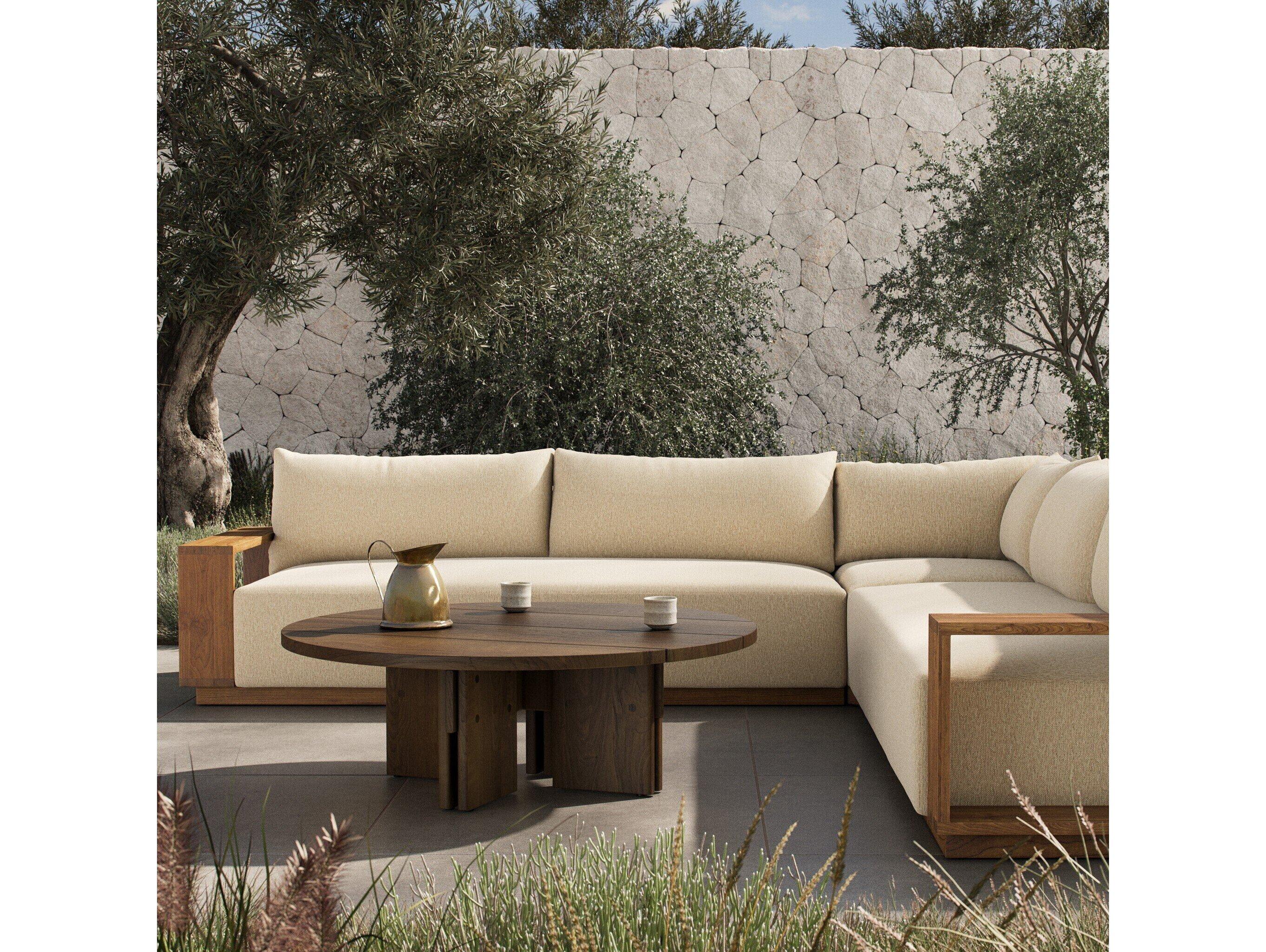 Four Hands Outdoor Branford Outdoor 3 Pc Sectional Ellor Beige