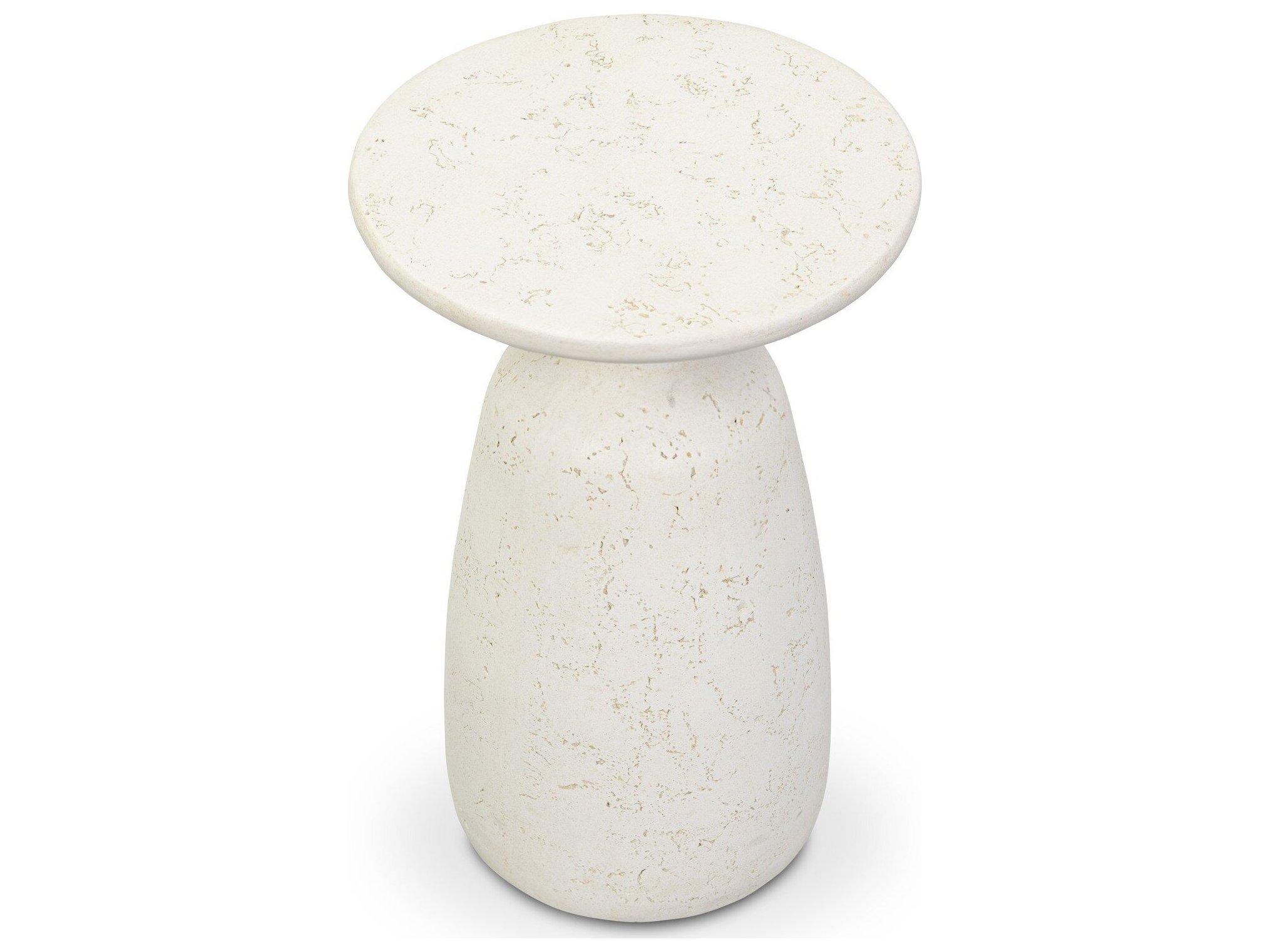 Four Hands Outdoor Ramara Outdoor Nesting End Table Aged White Concrete