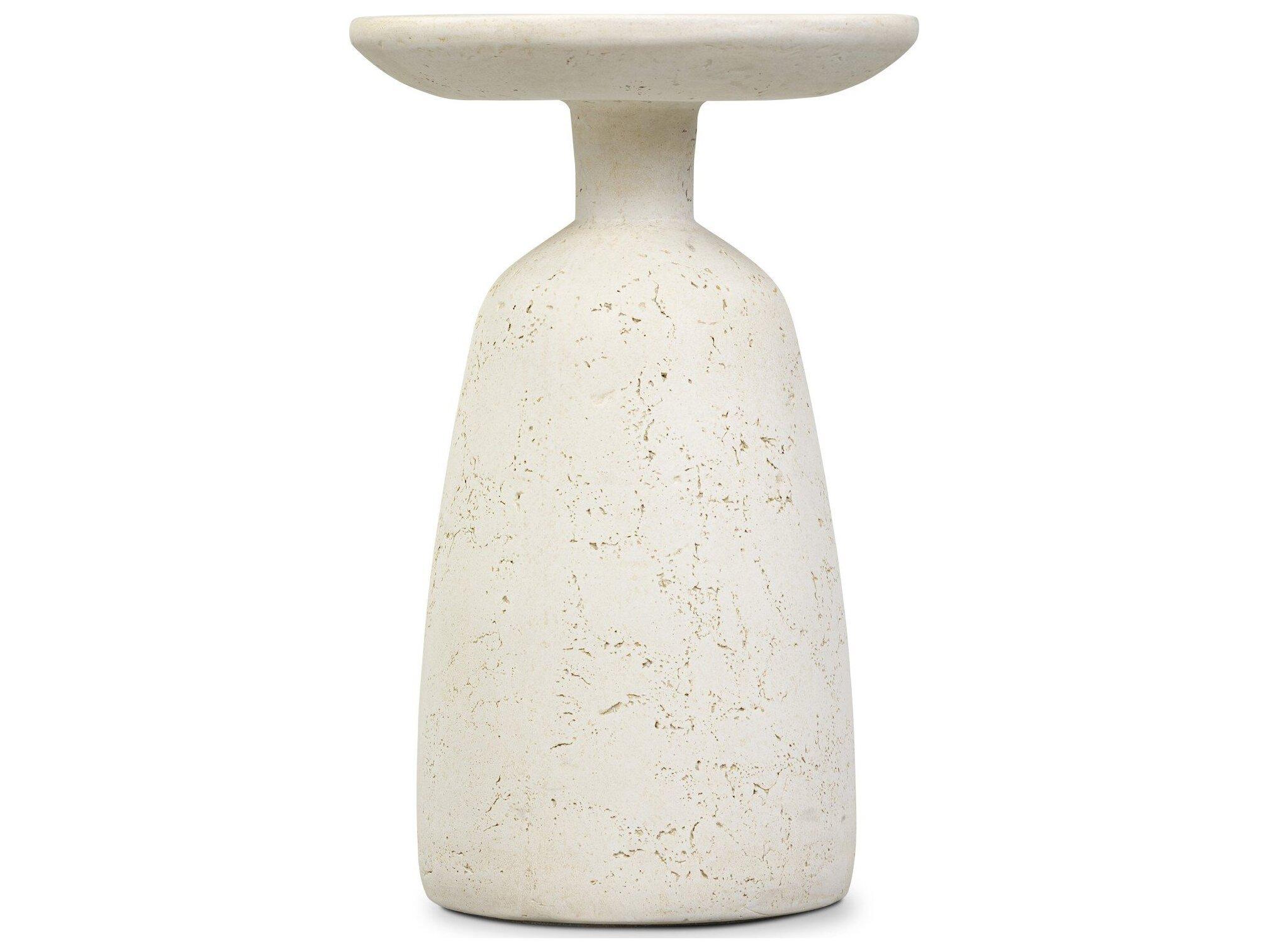 Four Hands Outdoor Ramara Outdoor Nesting End Table Aged White Concrete