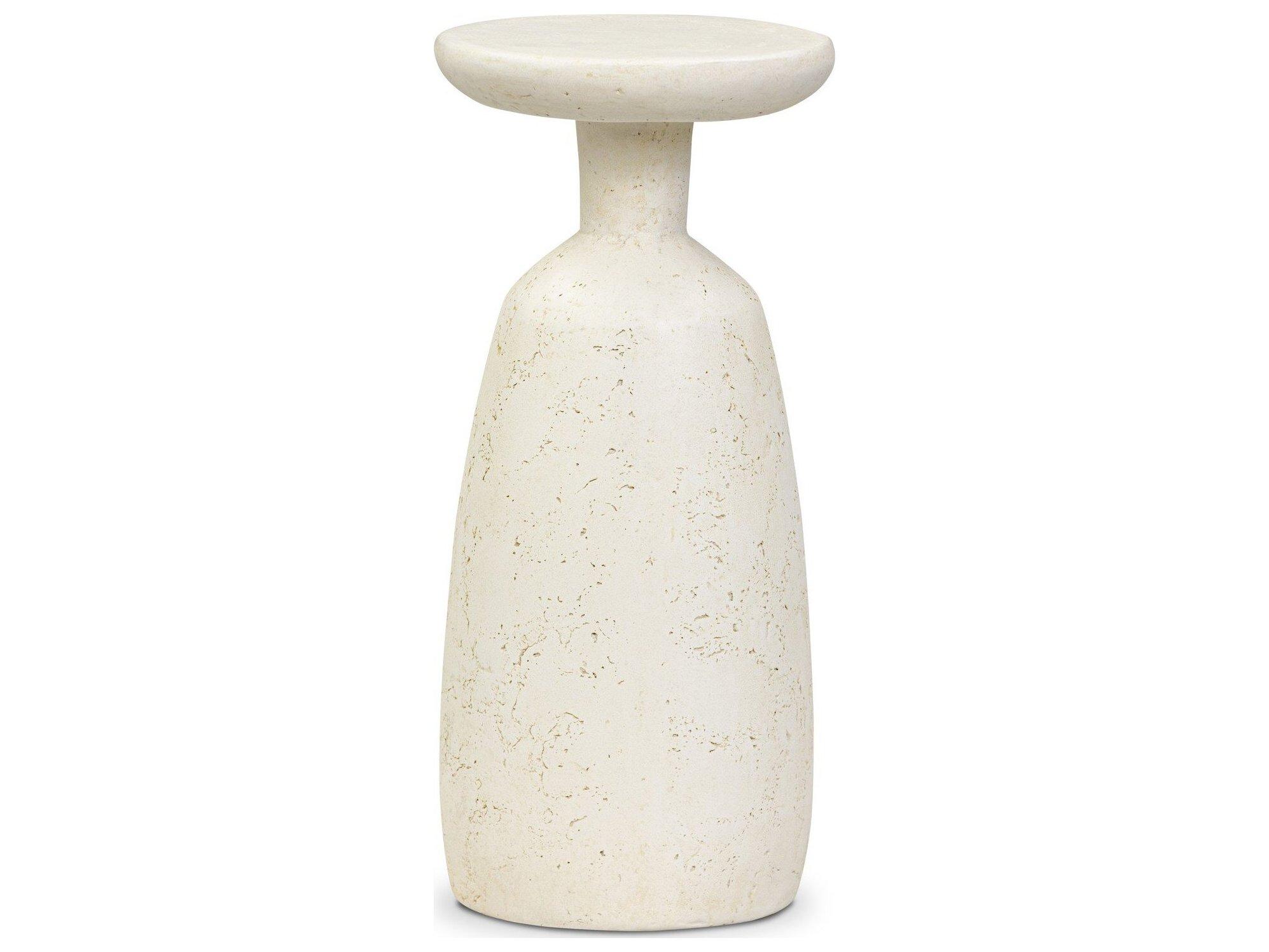 Four Hands Outdoor Ramara Outdoor Nesting End Table Aged White Concrete