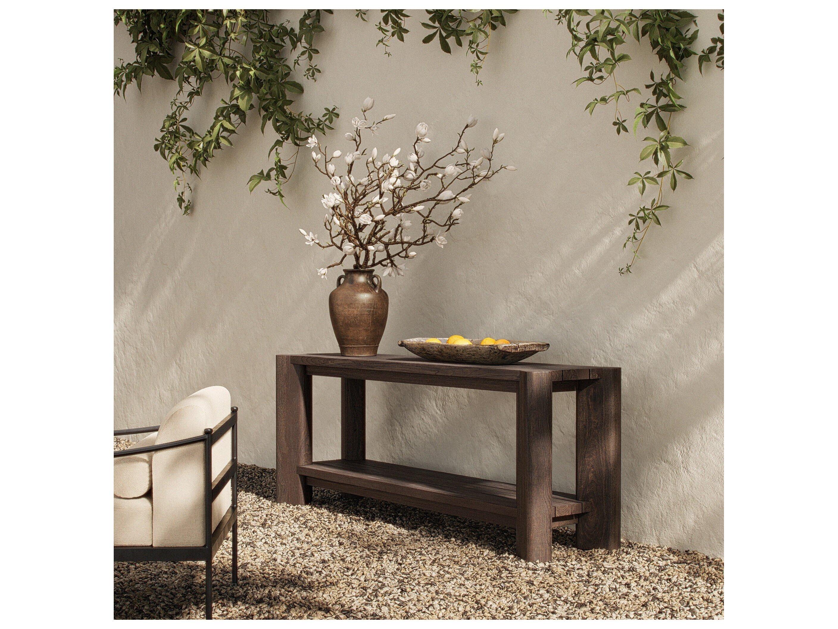 Four Hands Outdoor Soho Outdoor Console Table - Stained Saddle Brown