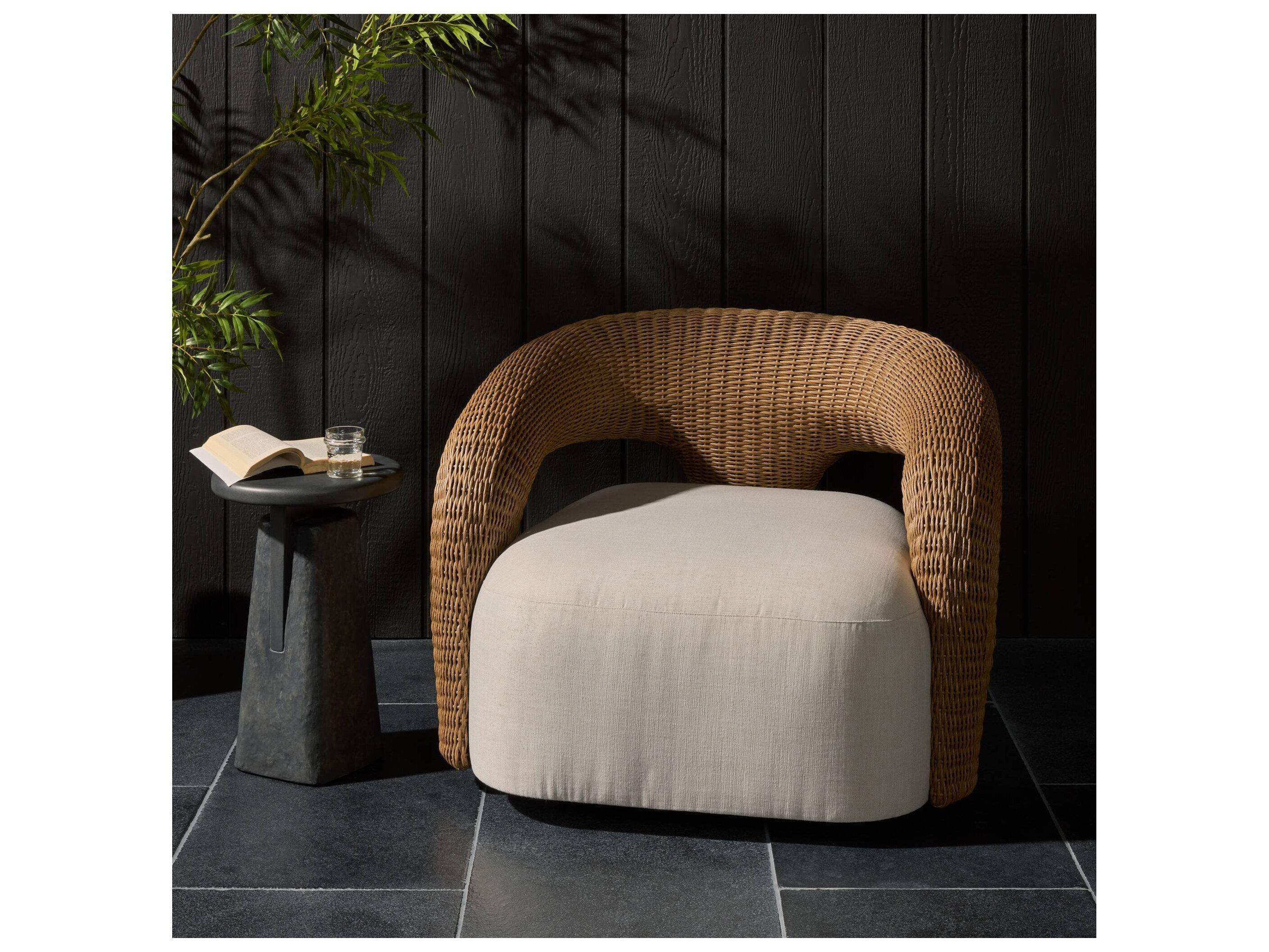 Four Hands Outdoor Mazie Outdoor Swivel Chair - Vergo Cream