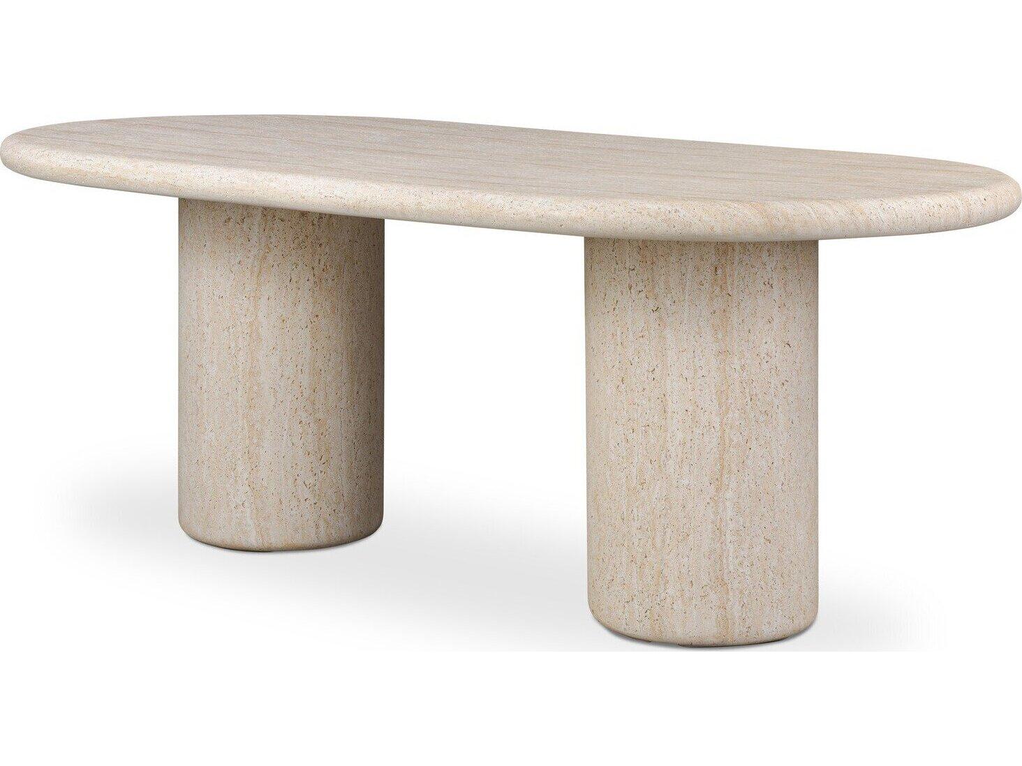 Four Hands Outdoor Poole Outdoor Dining Table 78" Textured Sand Concrete