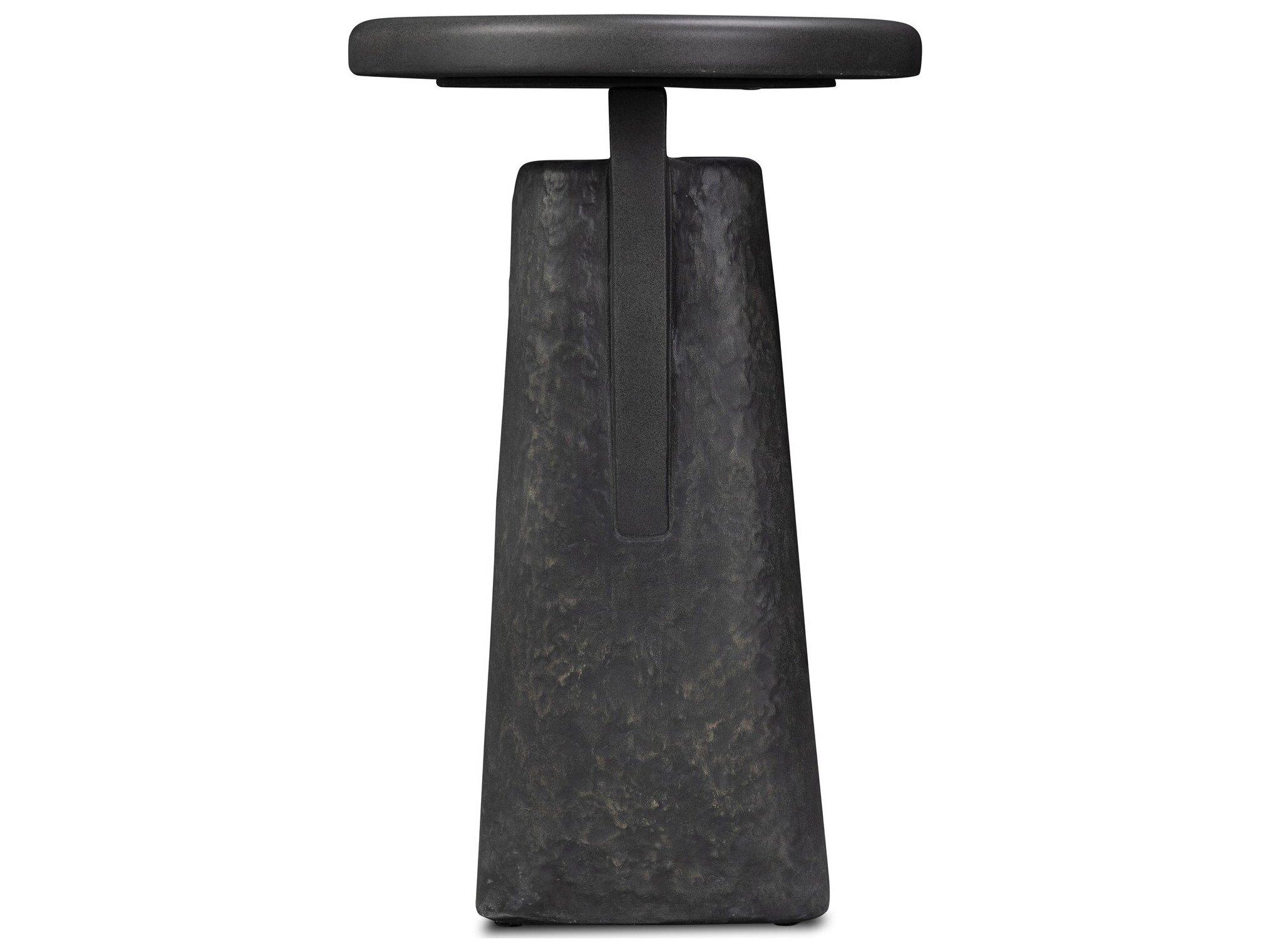 Four Hands Outdoor Daro Outdoor End Table - Charcoal Concrete