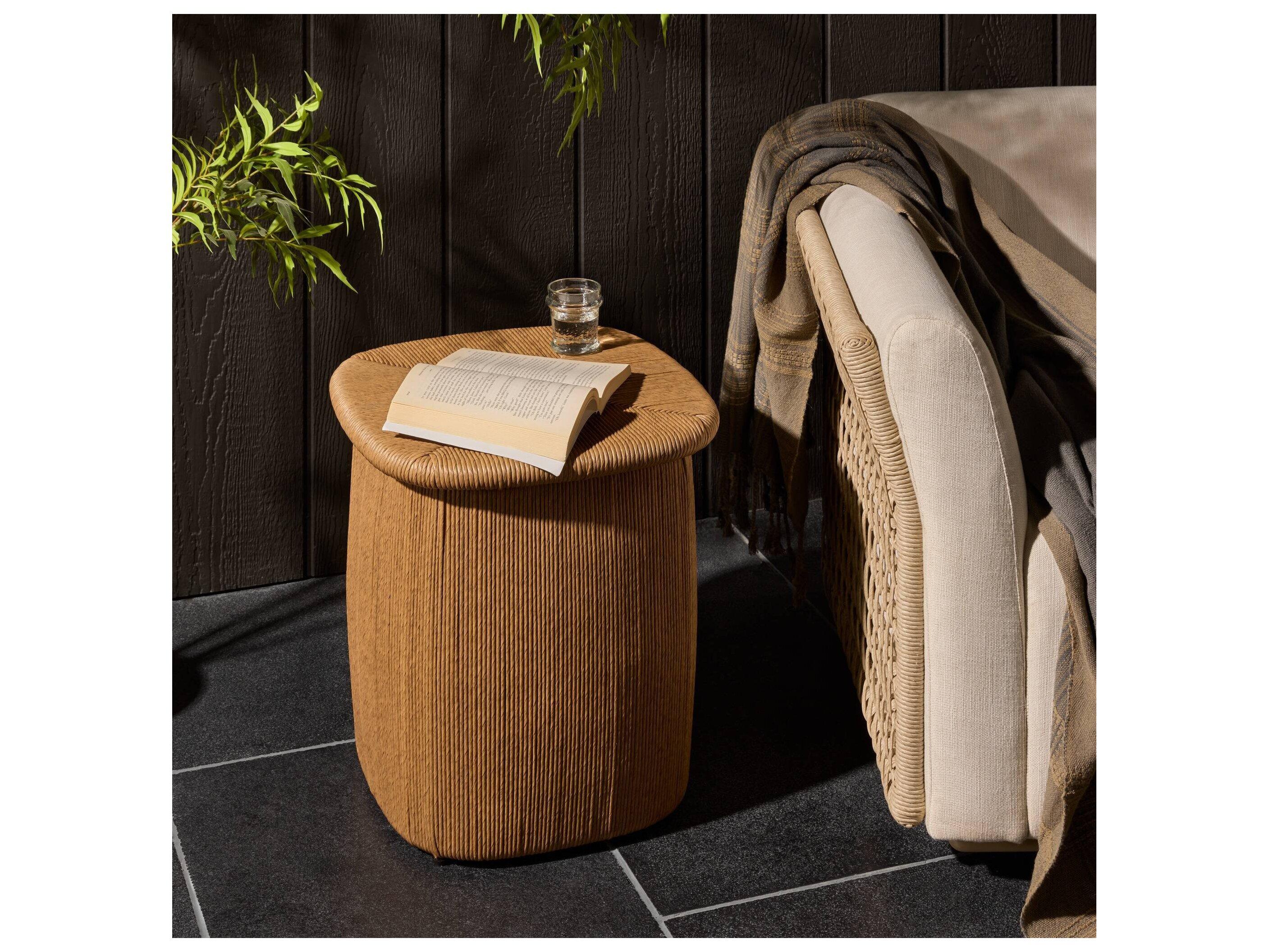 Four Hands Outdoor Taum Outdoor Stool - Textured Sand