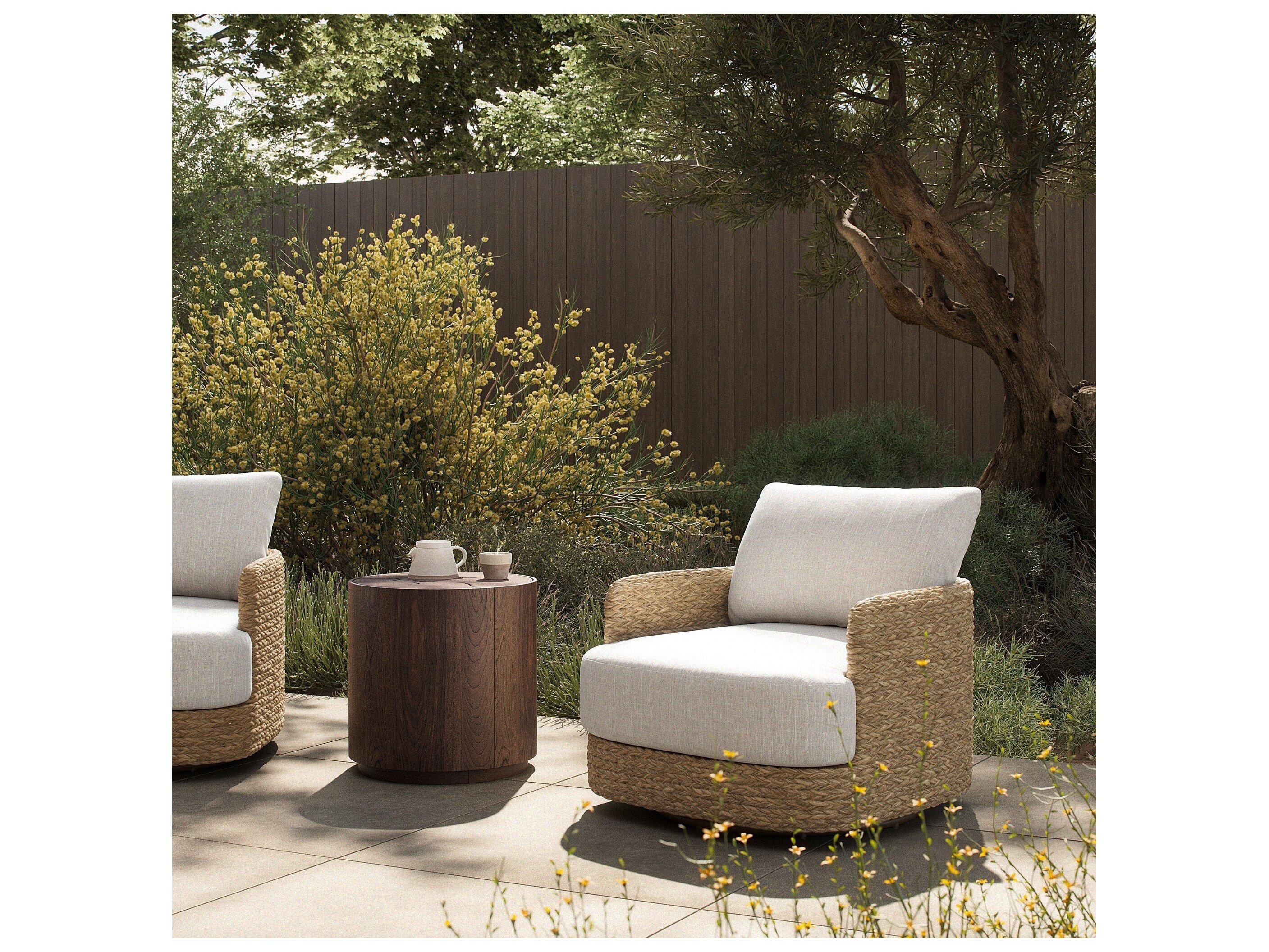 Four Hands Outdoor Caney Outdoor Swivel Chair - Coastal Weave