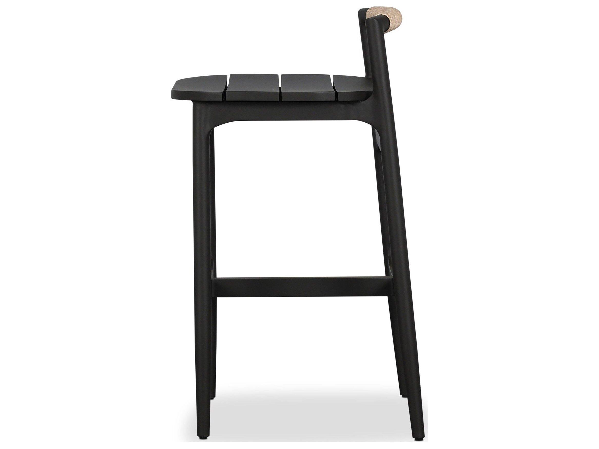 Four Hands Outdoor Baden Outdoor Metal Bar + Counter Stool - Vintage White