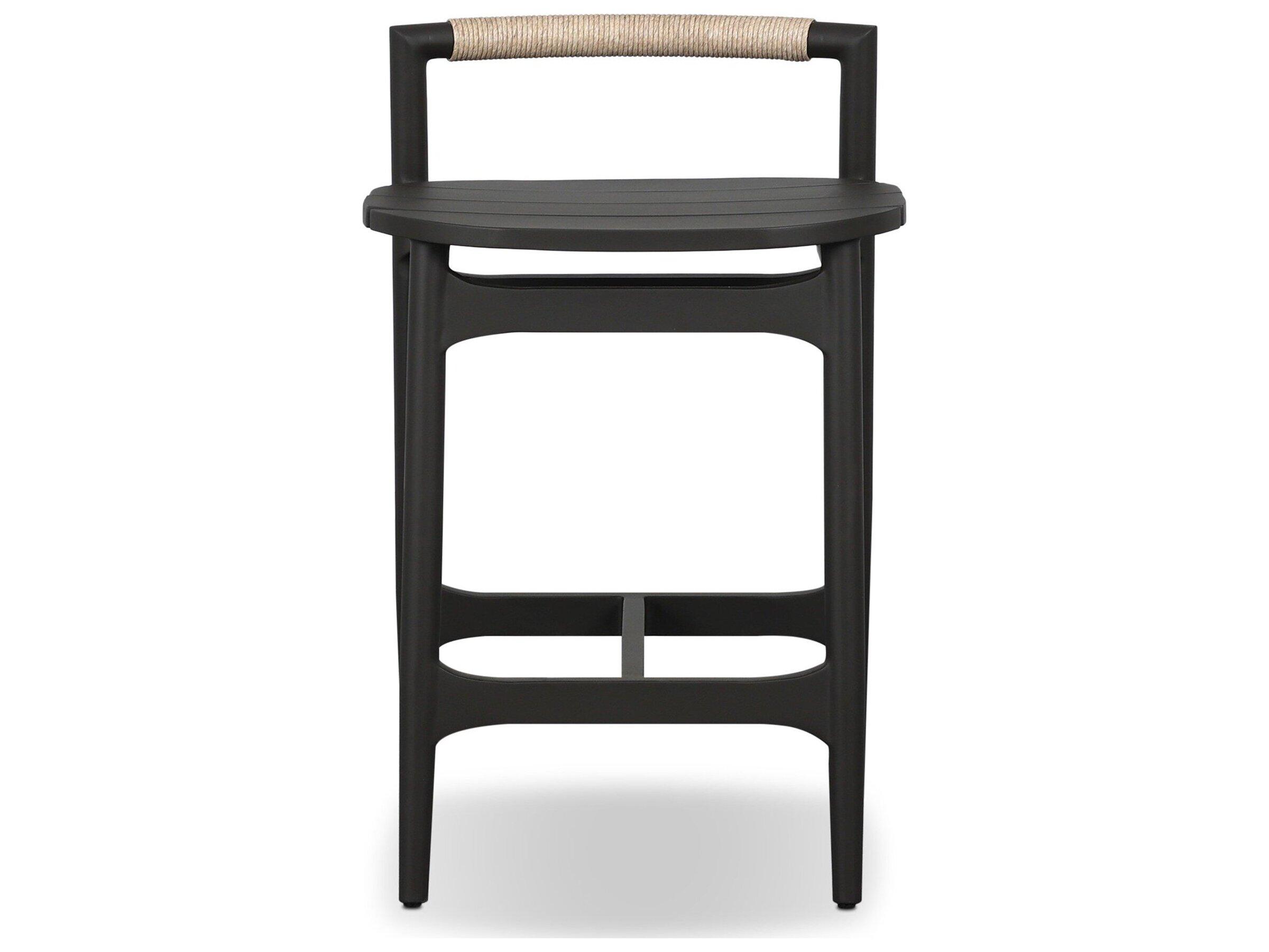 Four Hands Outdoor Baden Outdoor Metal Bar + Counter Stool - Vintage White