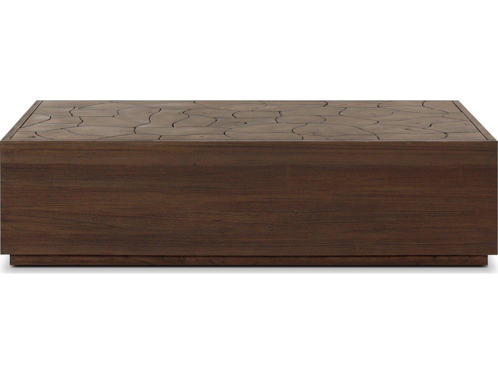 Four Hands Outdoor Ridge Outdoor Rectangular  Coffee Table - Stained Saddle Brown-Teak Root
