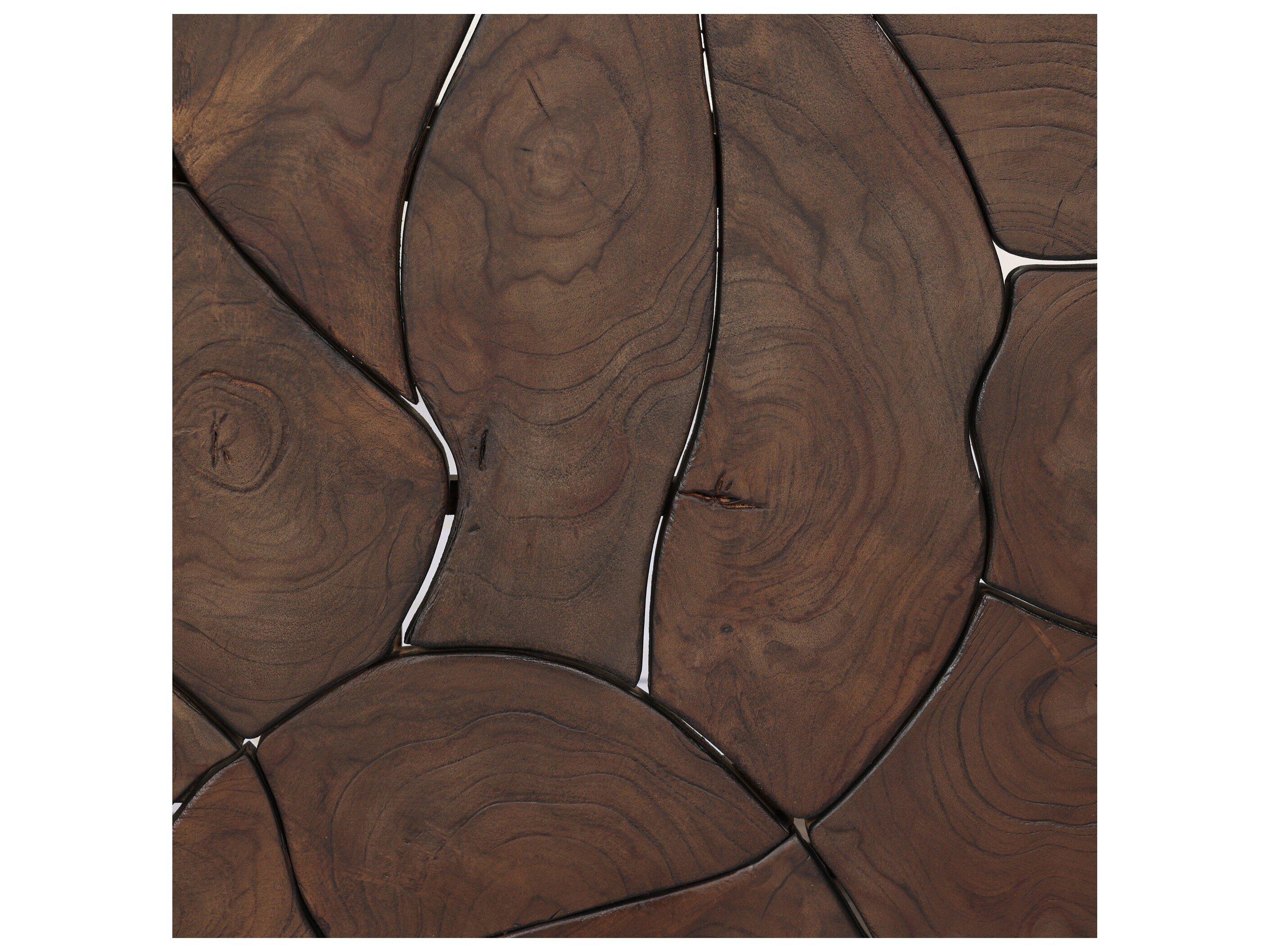 Four Hands Outdoor Ridge Outdoor Square End Table - Stained Saddle Brown-Teak Root