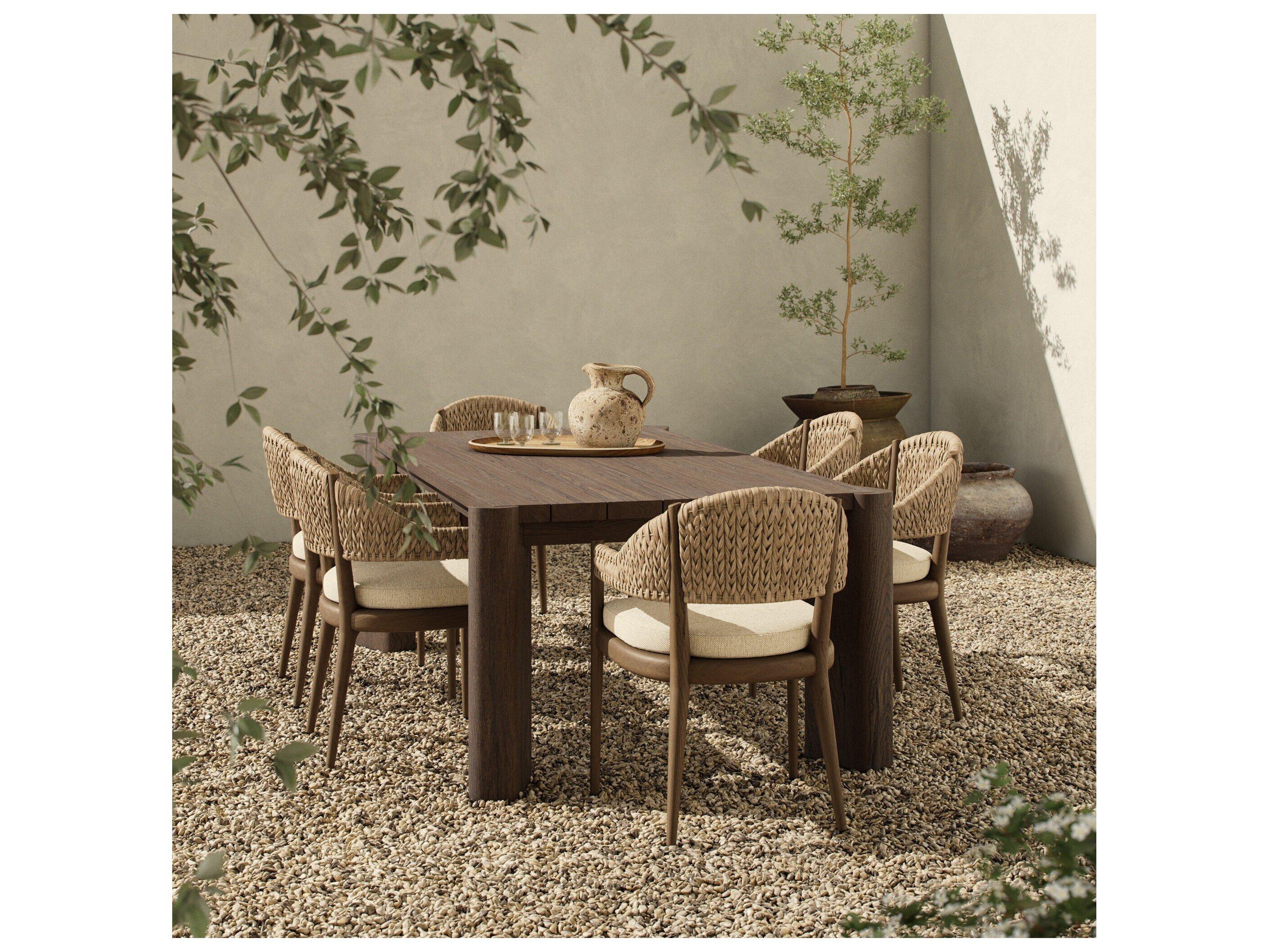 Four Hands Outdoor Soho Outdoor Dining Table - Stained Saddle Brown