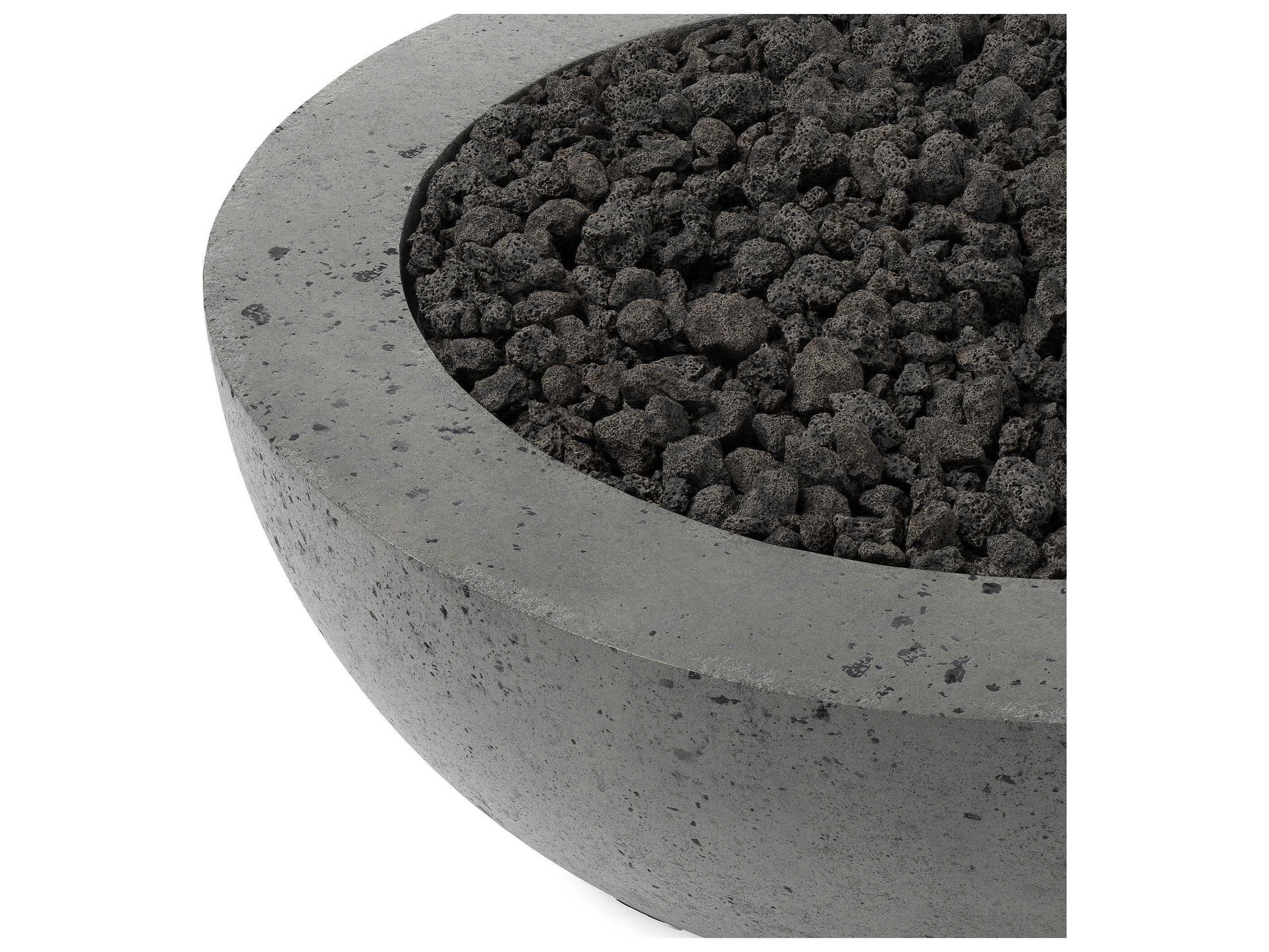 Four Hands Outdoor Falco Bronson Pewter Concrete Round Fire Pit Table