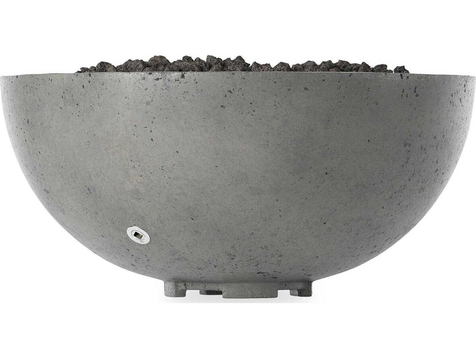 Four Hands Outdoor Falco Bronson Pewter Concrete Round Fire Pit Table
