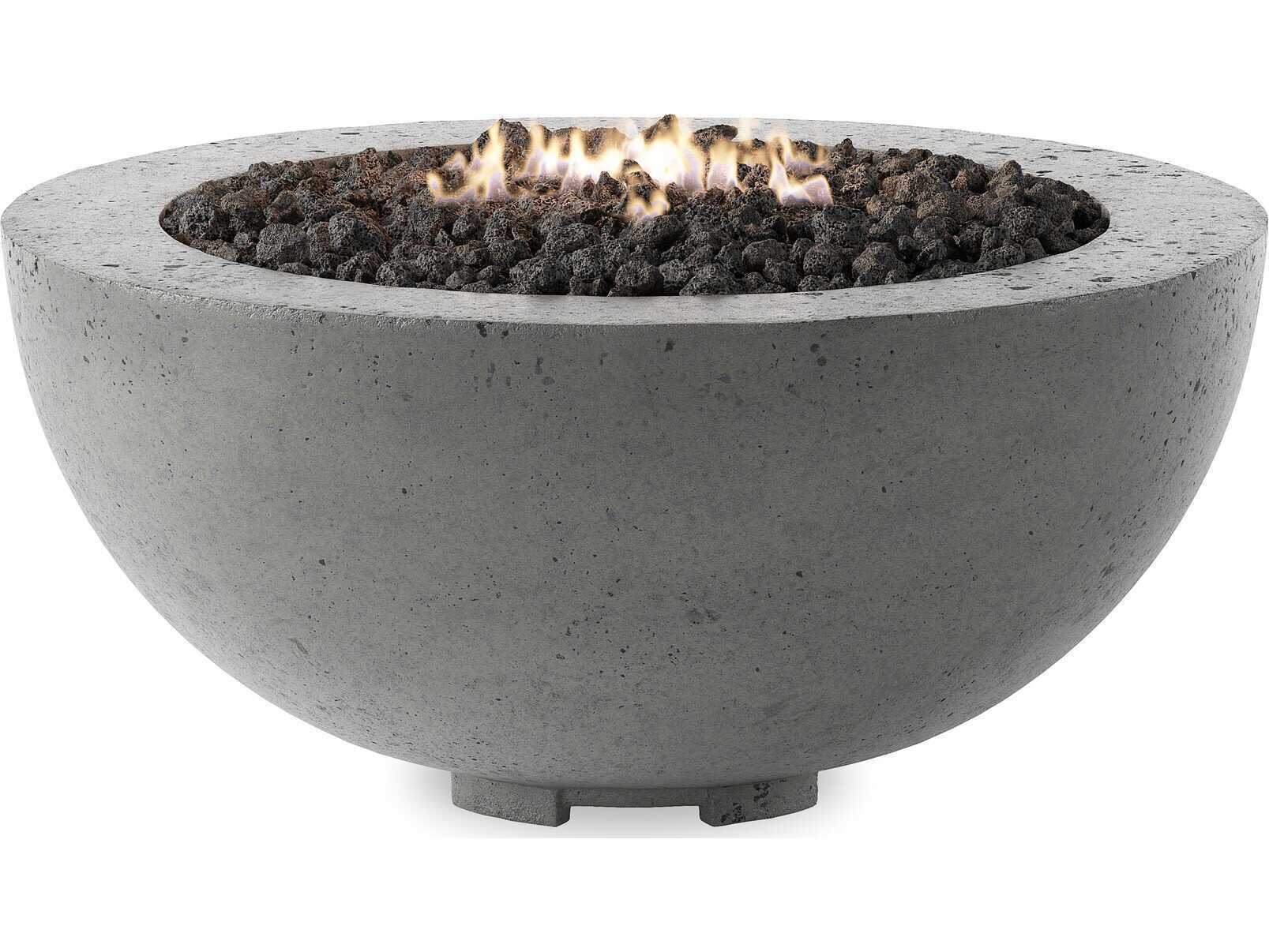 Four Hands Outdoor Falco Bronson Pewter Concrete Round Fire Pit Table