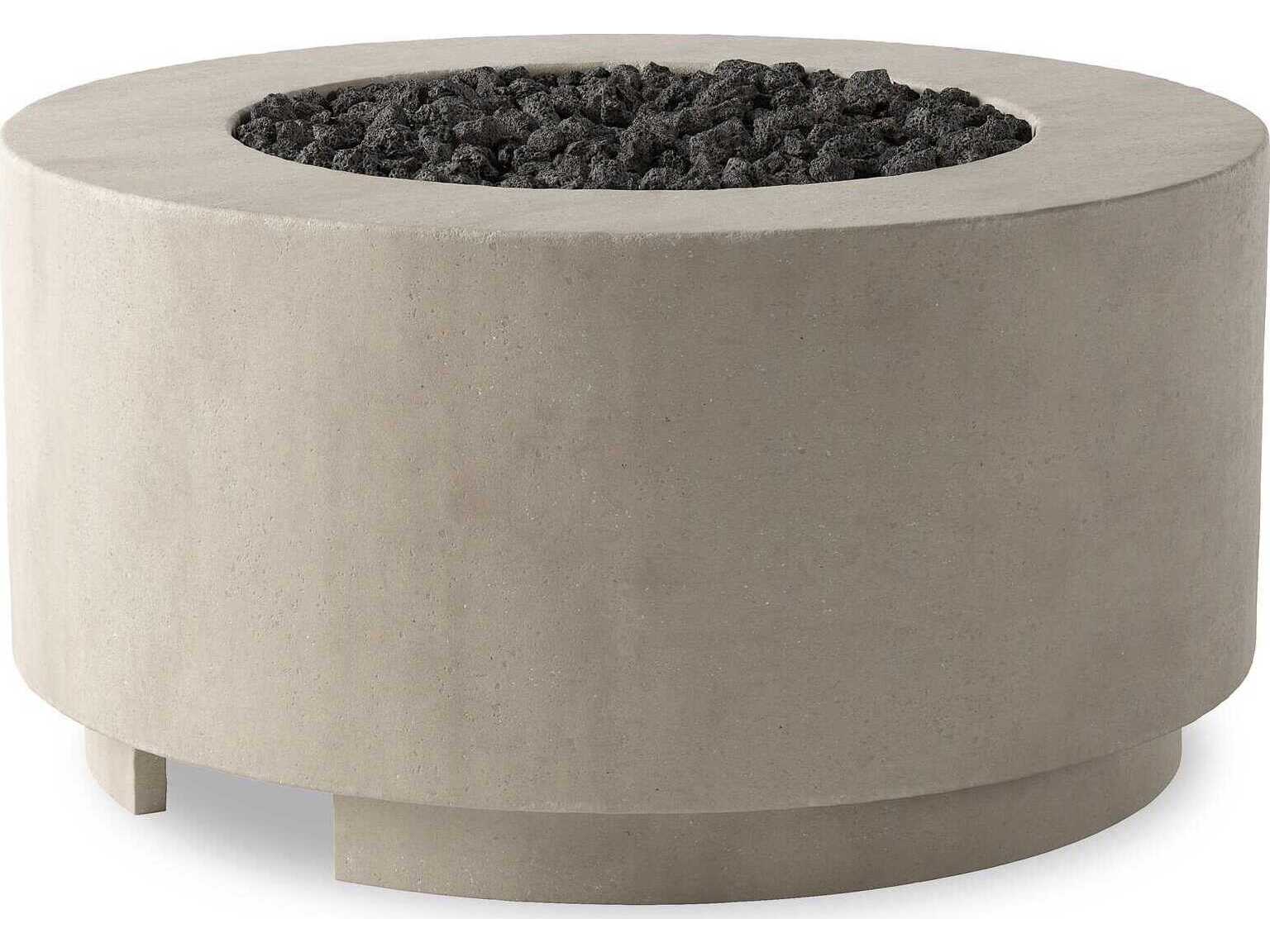 Four Hands Outdoor Falco Damian Natural Concrete Round Fire Pit Table