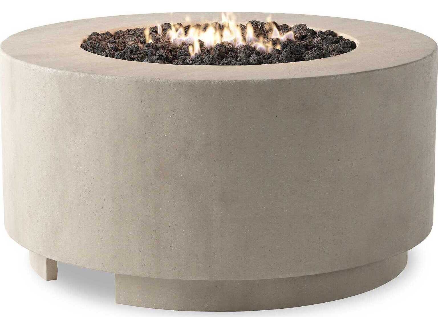 Four Hands Outdoor Falco Damian Natural Concrete Round Fire Pit Table