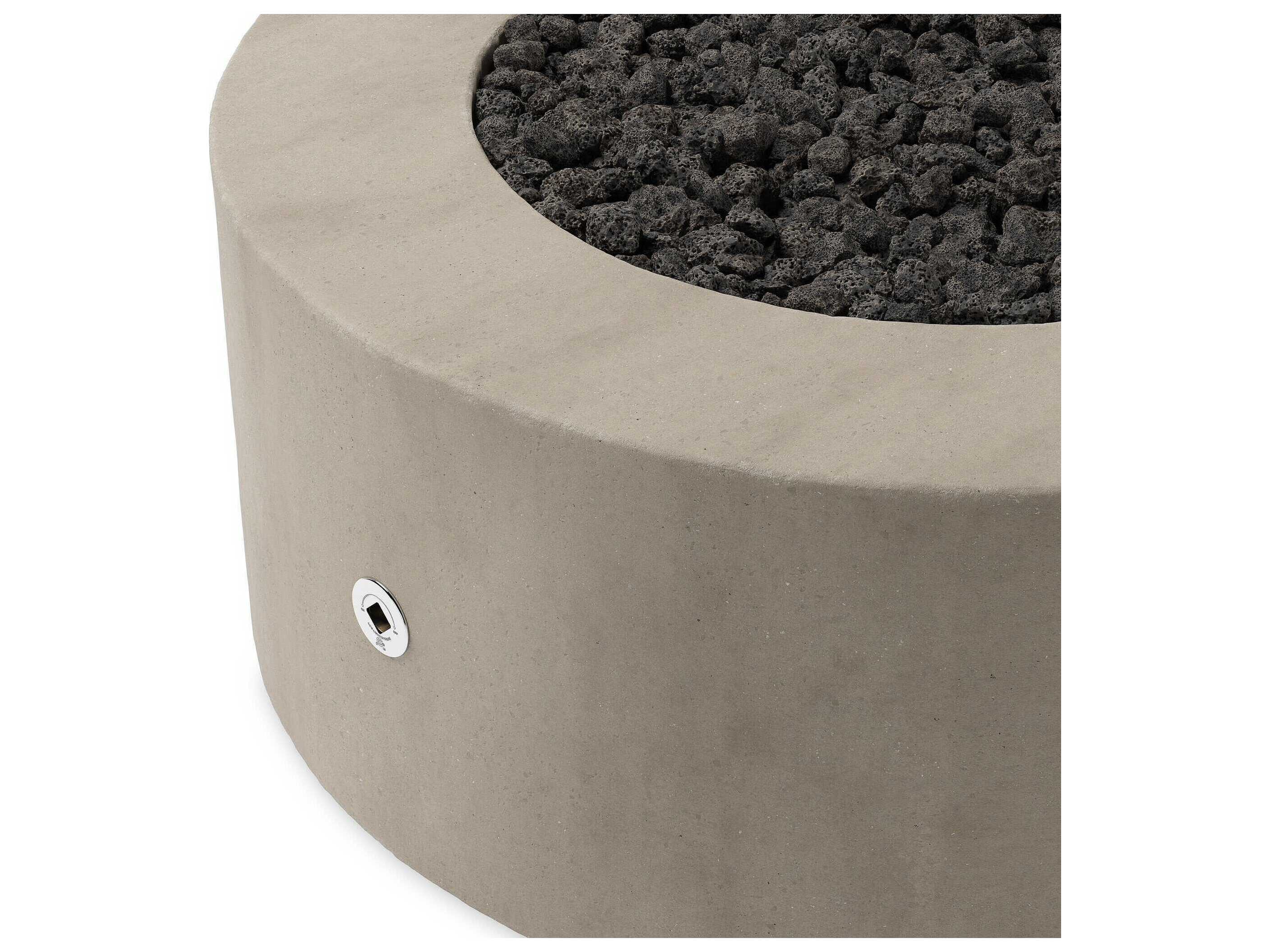 Four Hands Outdoor Falco Damian Natural Concrete Round Fire Pit Table