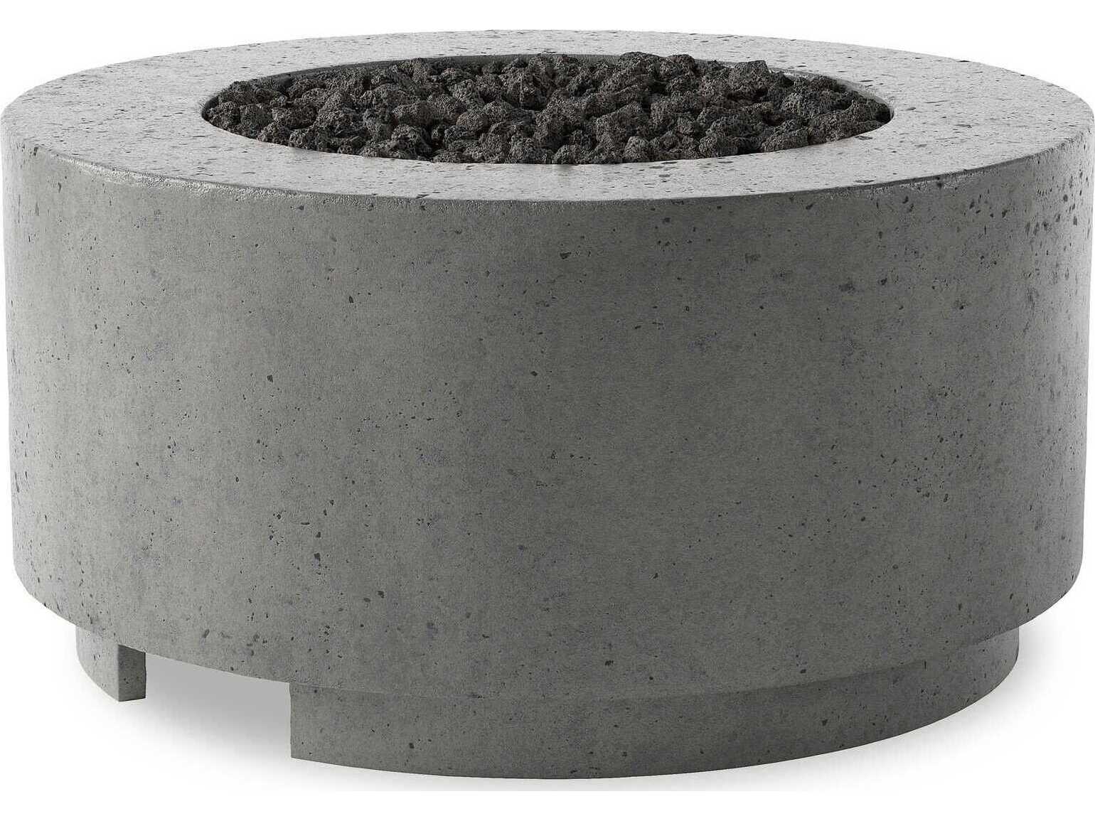 Four Hands Outdoor Falco Damian Pewter Concrete Round Fire Pit Table