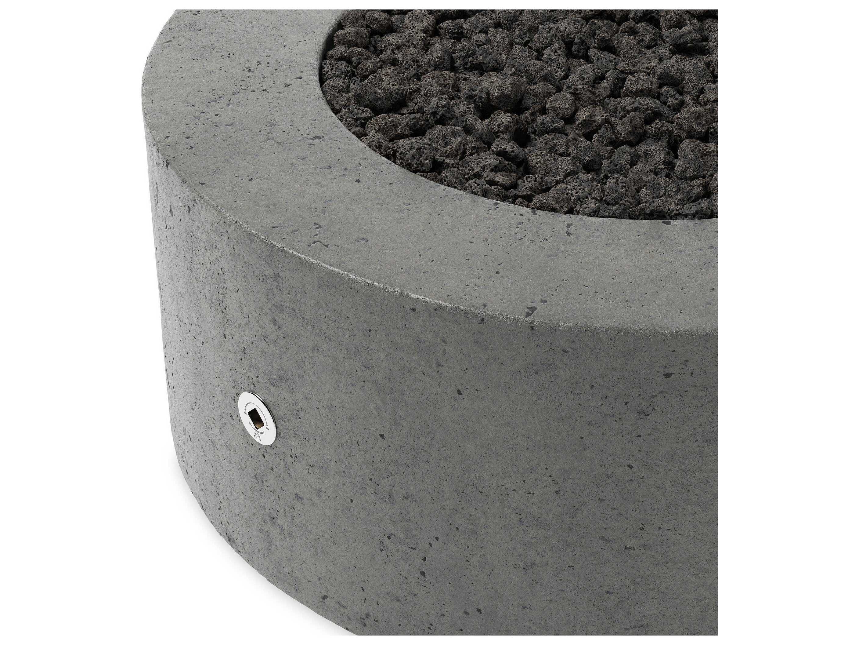 Four Hands Outdoor Falco Damian Pewter Concrete Round Fire Pit Table
