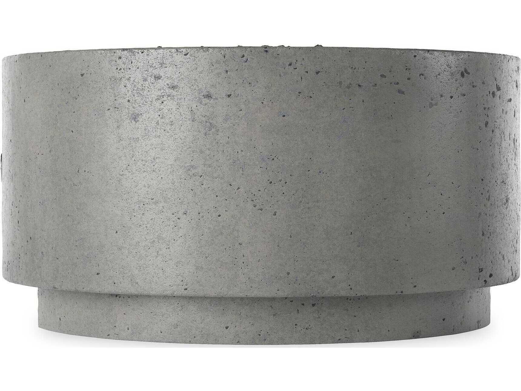 Four Hands Outdoor Falco Damian Pewter Concrete Round Fire Pit Table