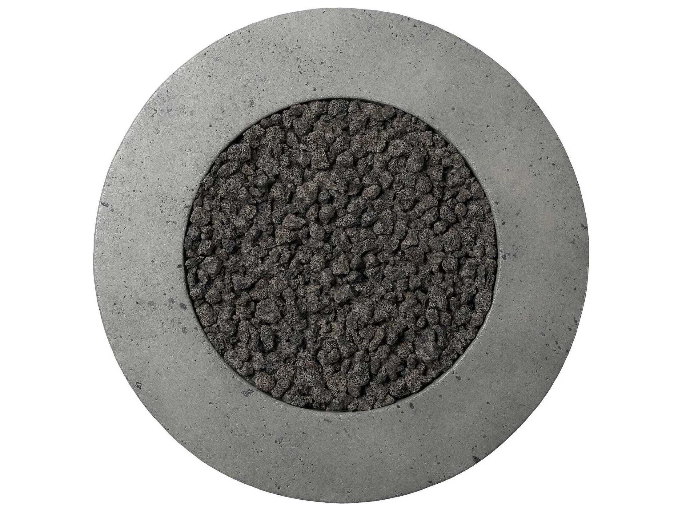 Four Hands Outdoor Falco Damian Pewter Concrete Round Fire Pit Table