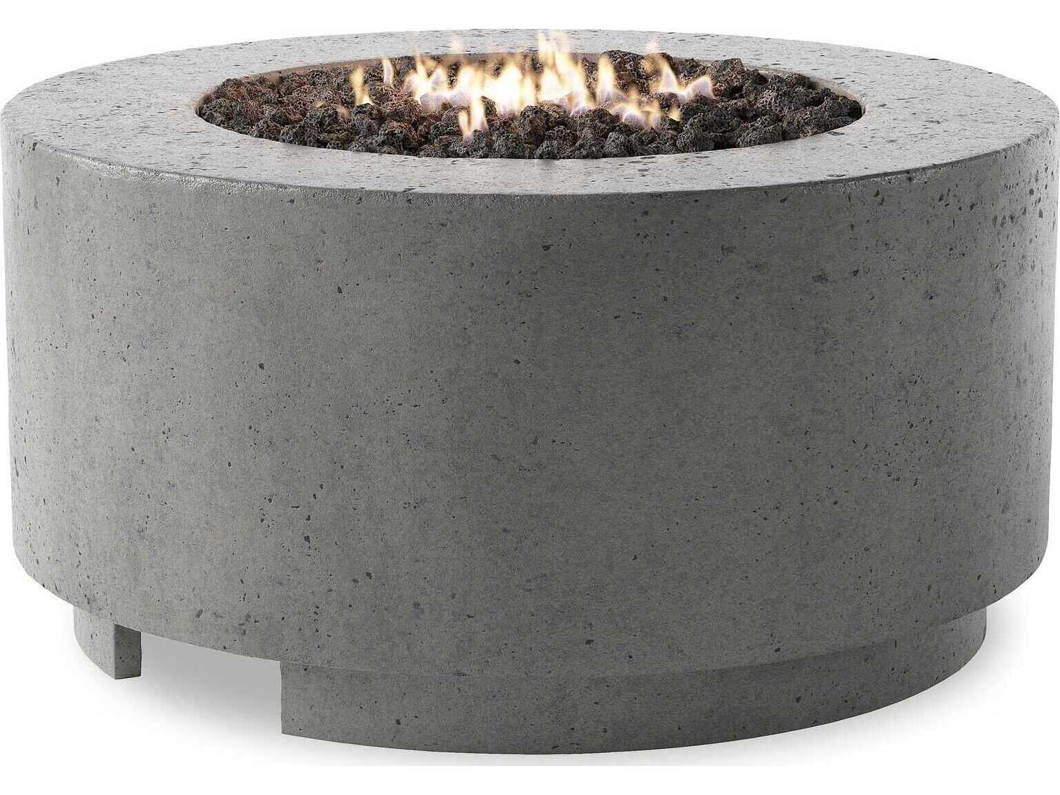 Four Hands Outdoor Falco Damian Pewter Concrete Round Fire Pit Table