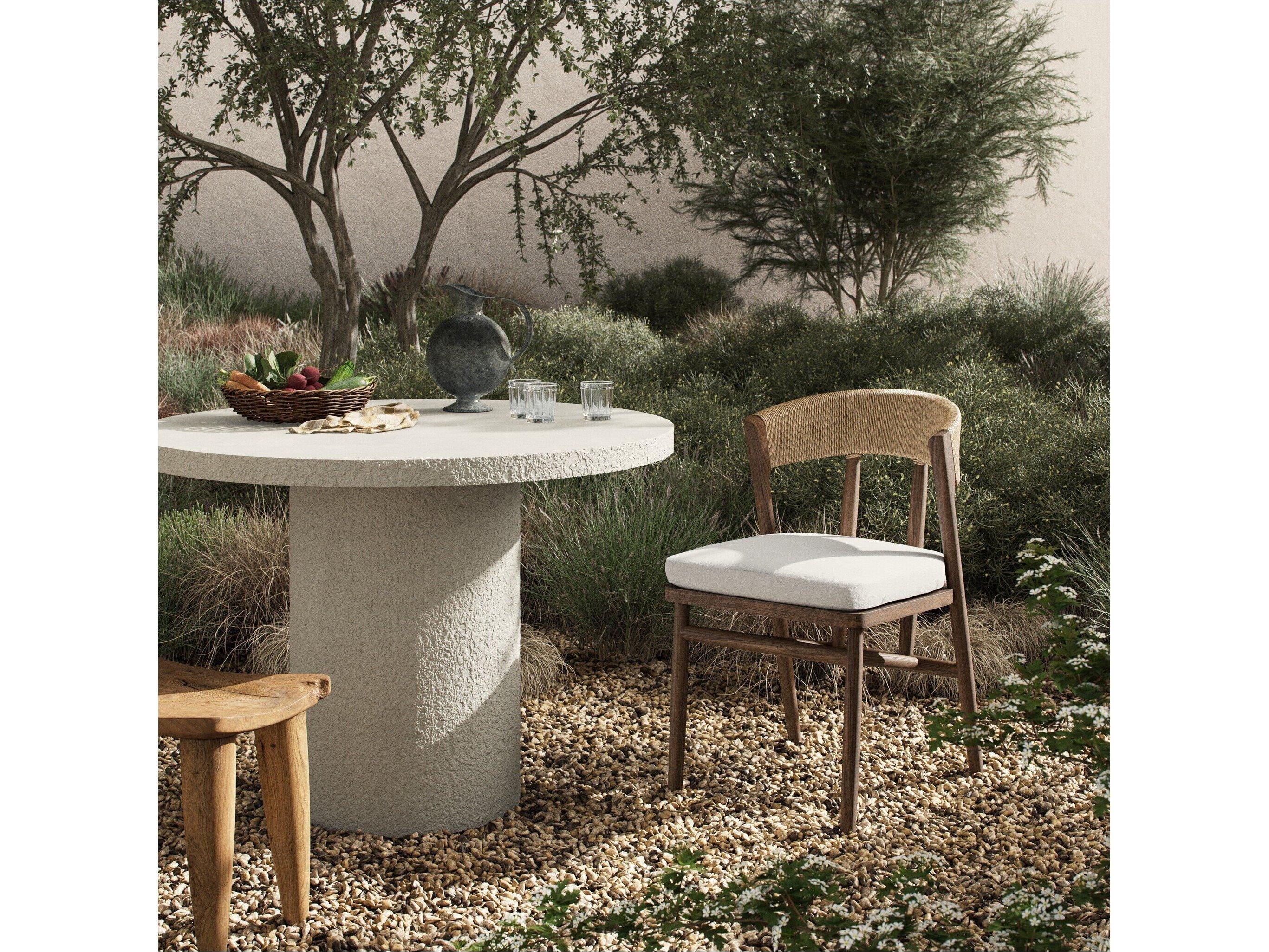 Four Hands Outdoor Garwood Teak Wicker Dining Set