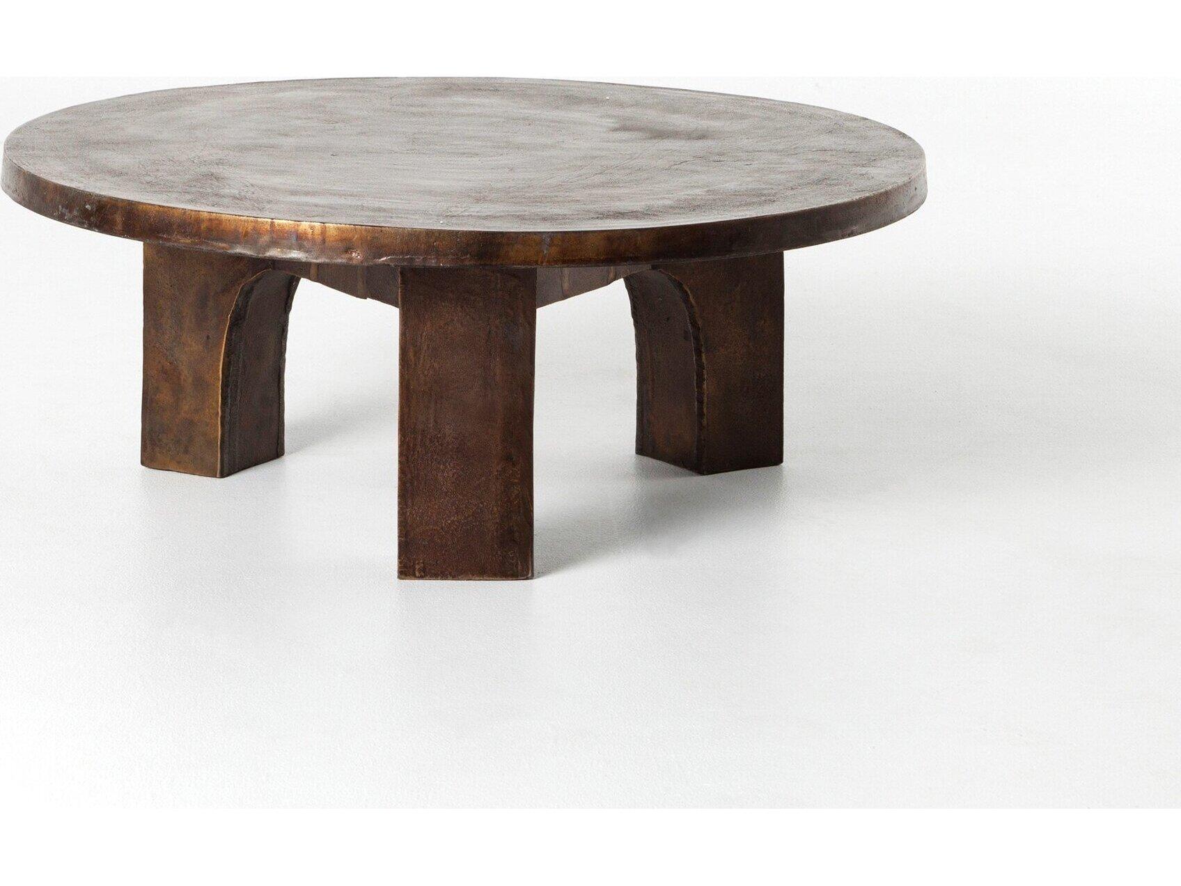 Four Hands Outdoor Marlow Antique Rust Aluminum Round Coffee Table