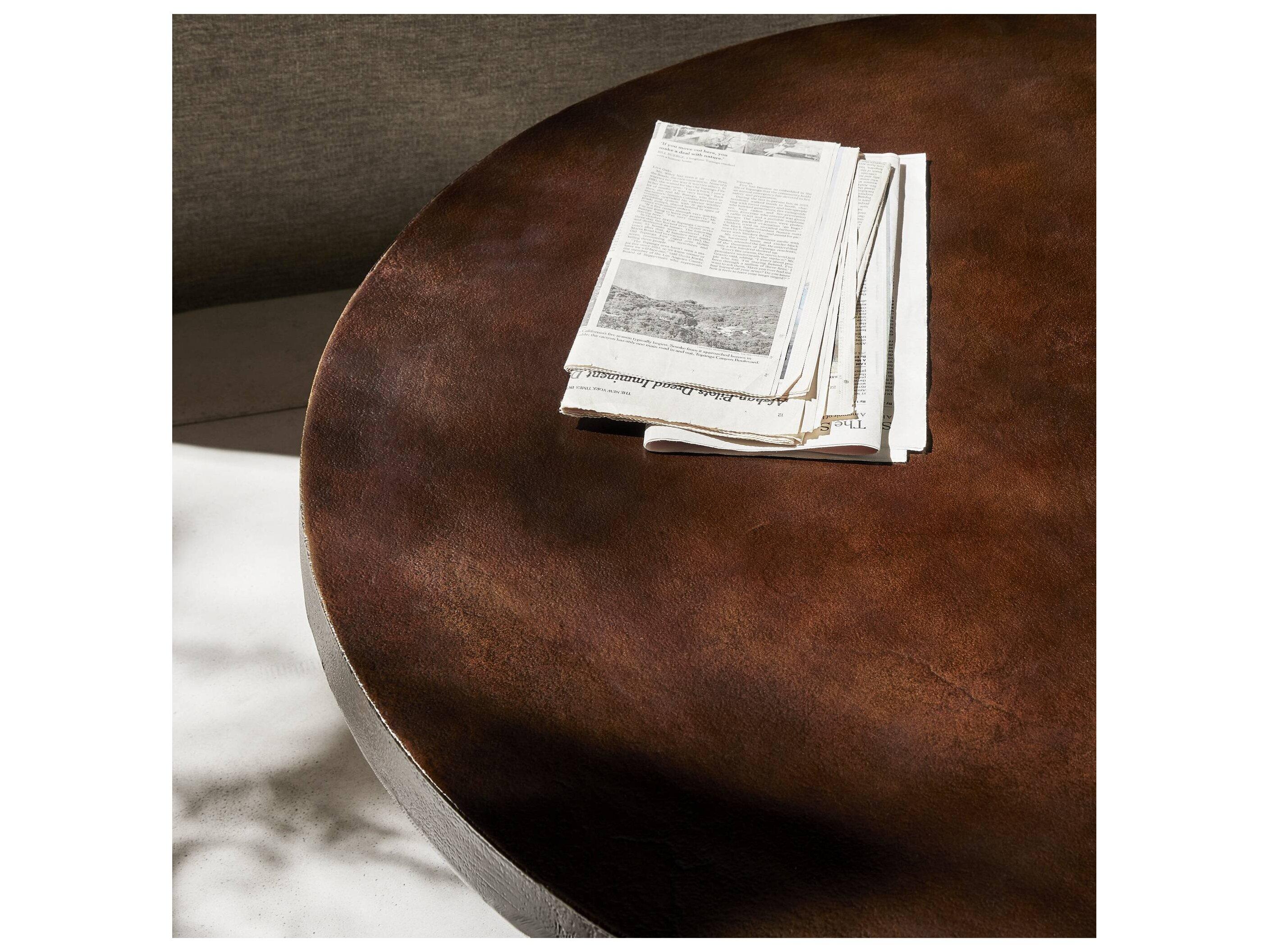 Four Hands Outdoor Marlow Antique Rust Aluminum Round Coffee Table