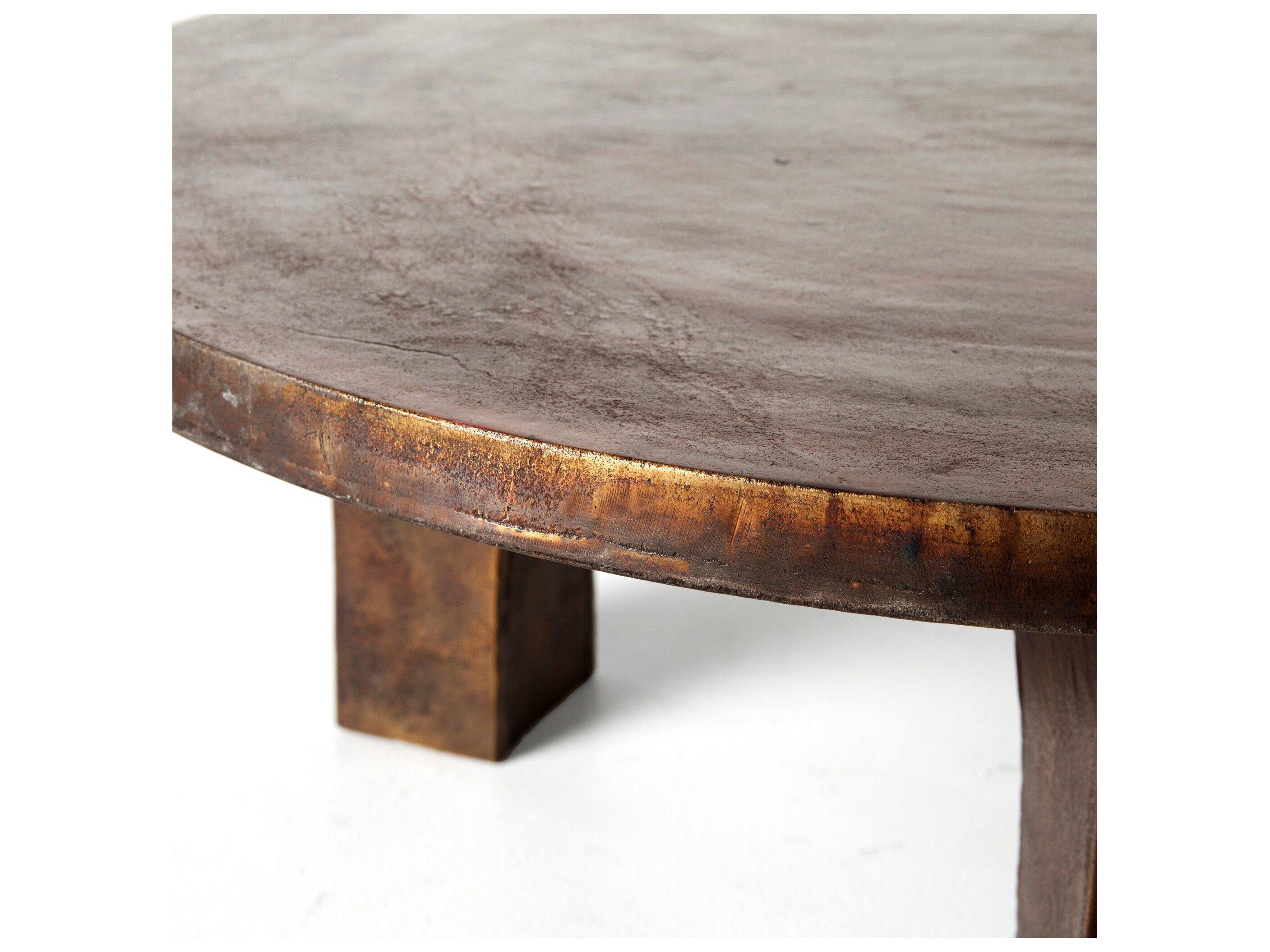 Four Hands Outdoor Marlow Antique Rust Aluminum Round Coffee Table